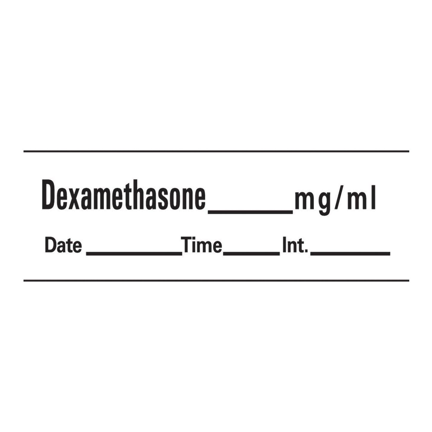 Barkley® Drug Label Anesthesia Label Tape Dexamethason_mg/mL Date_Time_Int White 1/2 X 1-1/2 Inch (486906_RL)