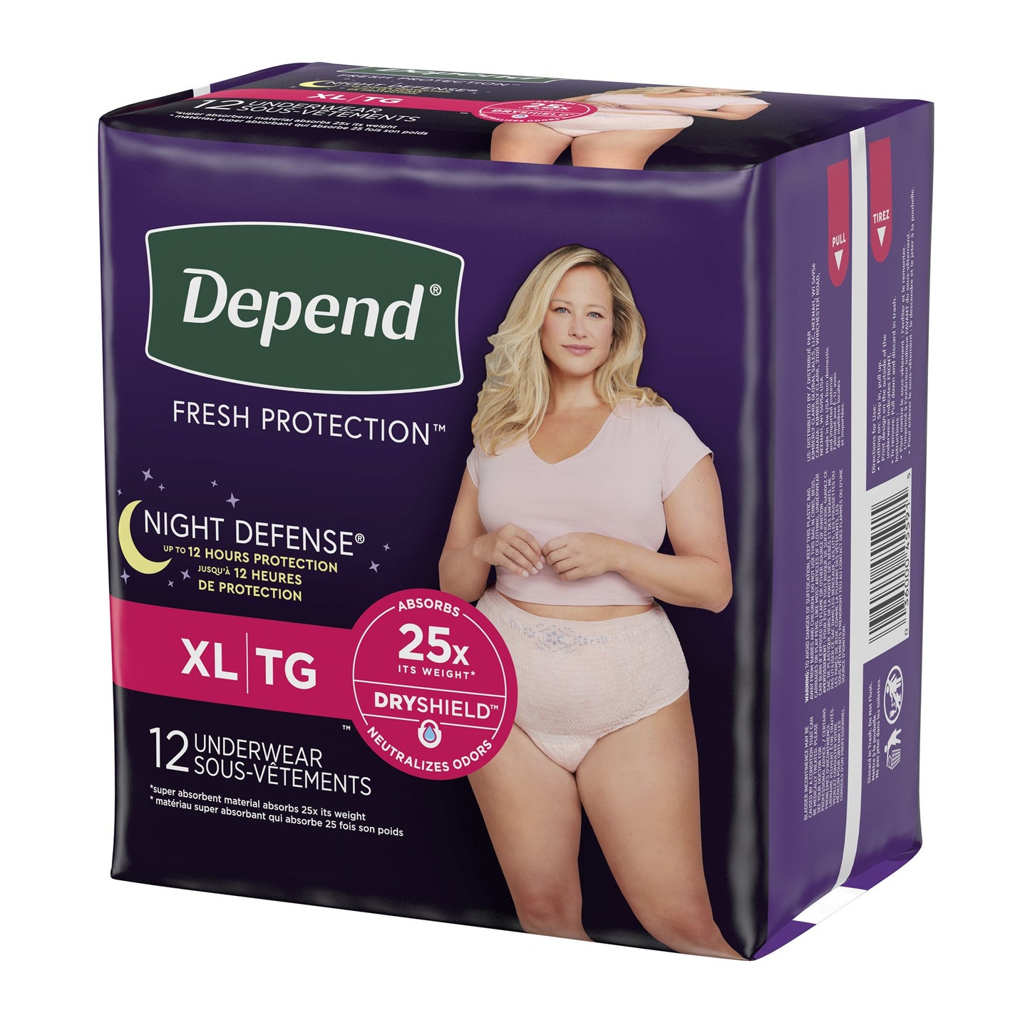 Depend® Night Defense® Female Adult Absorbent Underwear Waistband Style X-Large Disposable Heavy Absorbency (1224720_CS)