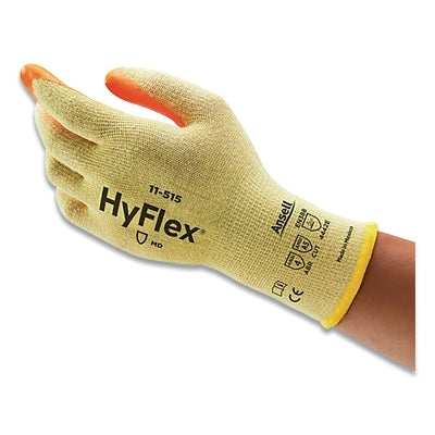 Ansell 11-515 Cut Resistant Gloves with High Visibility, Nitrile Coated, Size 11, Orange/Yellow (012-11-515-11)