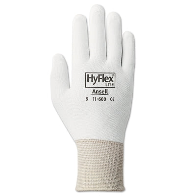 Ansell 11-600 Palm-Coated Gloves, Size 10, White (012-11-600-10-WH)