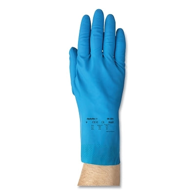 Ansell 88-356 Light-Duty Natural Latex Rubber Gloves, Size 10, Blue (012-120020)