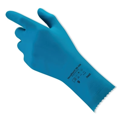 Ansell 88-356 Light-Duty Natural Latex Rubber Gloves, Size 7, Blue (012-356-7)