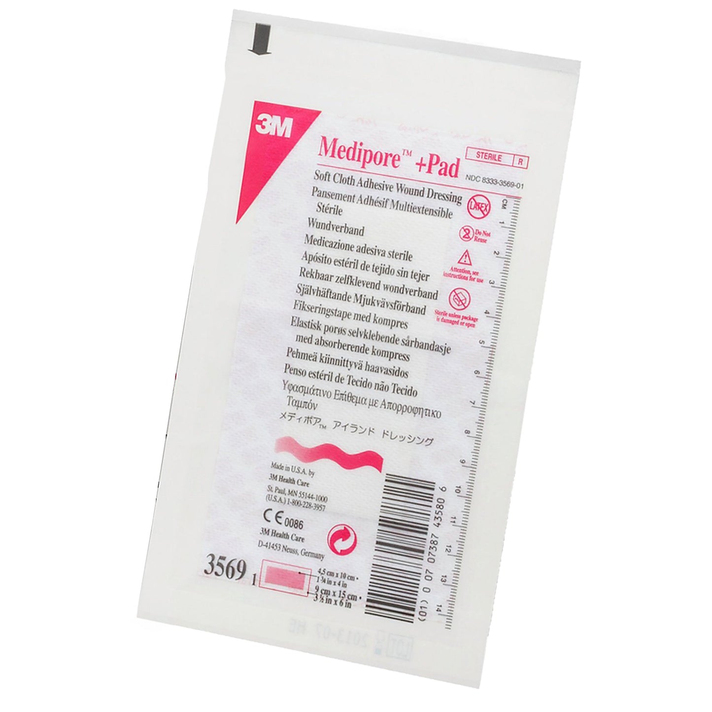 3M™ Medipore™ Composite Dressing 3-1/2 X 6 Inch Rectangle Sterile Nonwoven Backing (324094_CS)