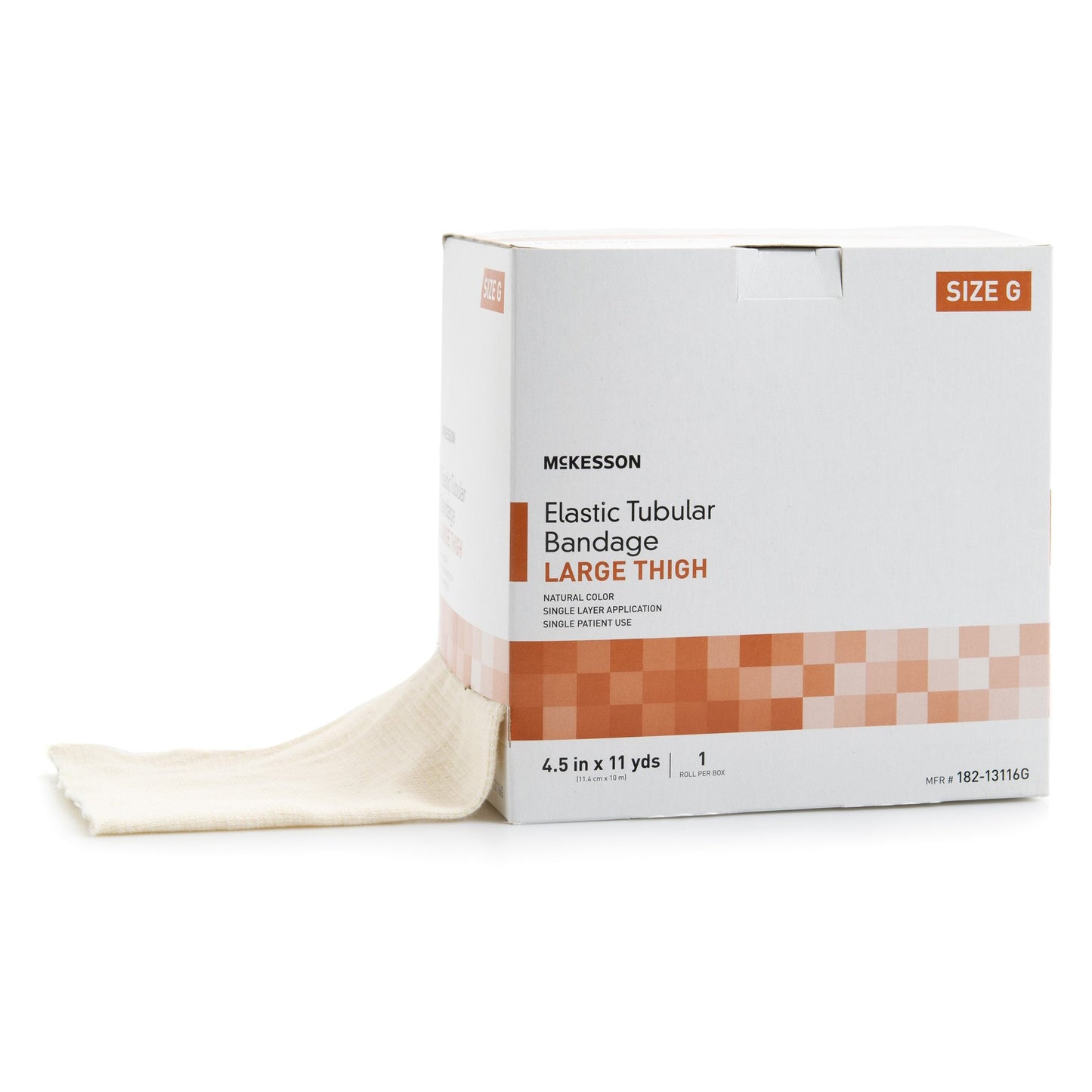 McKesson Spandagrip™ Elastic Tubular Support Bandage 4-1/2 Inch X 11 Yard Large Thigh Pull On Natural NonSterile Size G Standard Compression (1112850_CS)
