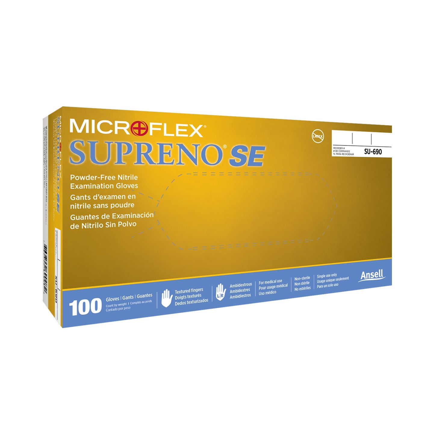 Supreno® SE Exam Glove Small NonSterile Nitrile Standard Cuff Length Textured Fingertips Blue Not Rated (368034_CS)