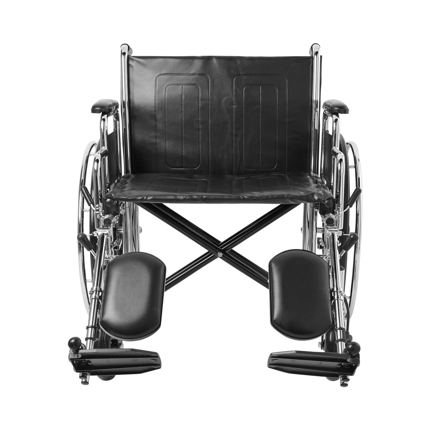 McKesson Bariatric Wheelchair Dual Axle Desk Length Arm Swing-Away Elevating Legrest Black Upholstery 24 Inch Seat Width Adult 450 lbs. Weight Capacity (1065289_EA)