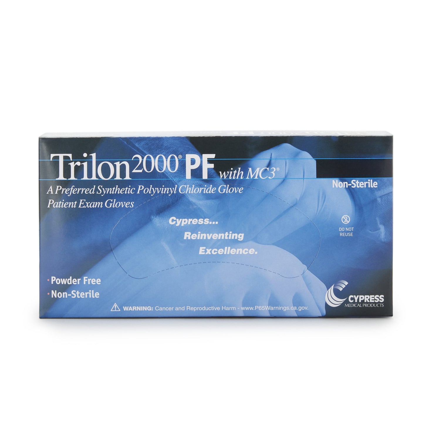 Trilon 2000® PF with MC3® Exam Glove Large NonSterile Stretch Vinyl Standard Cuff Length Smooth Ivory Not Rated WITH PROP. 65 WARNING (457272_CS)