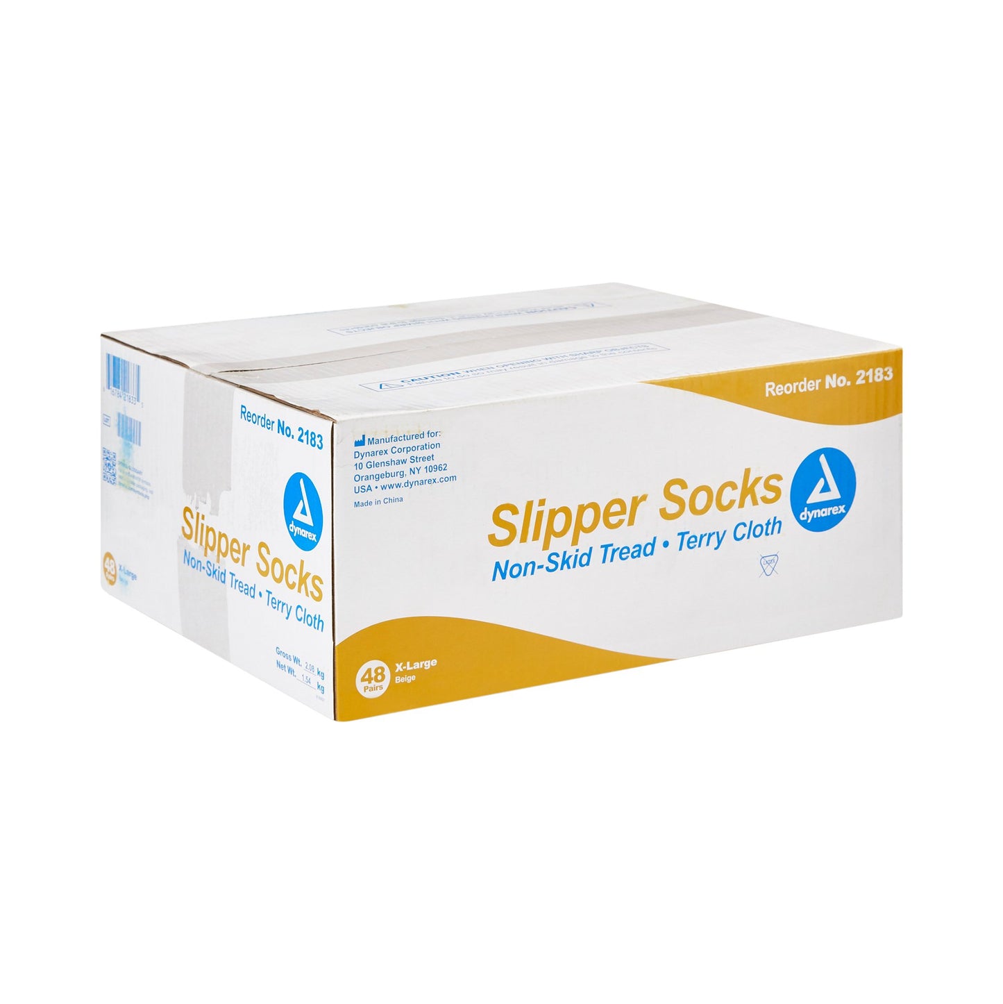 Dynarex Slipper Socks Unisex Adult X-Large Single Tread Single Patient Use Beige (826646_EA)