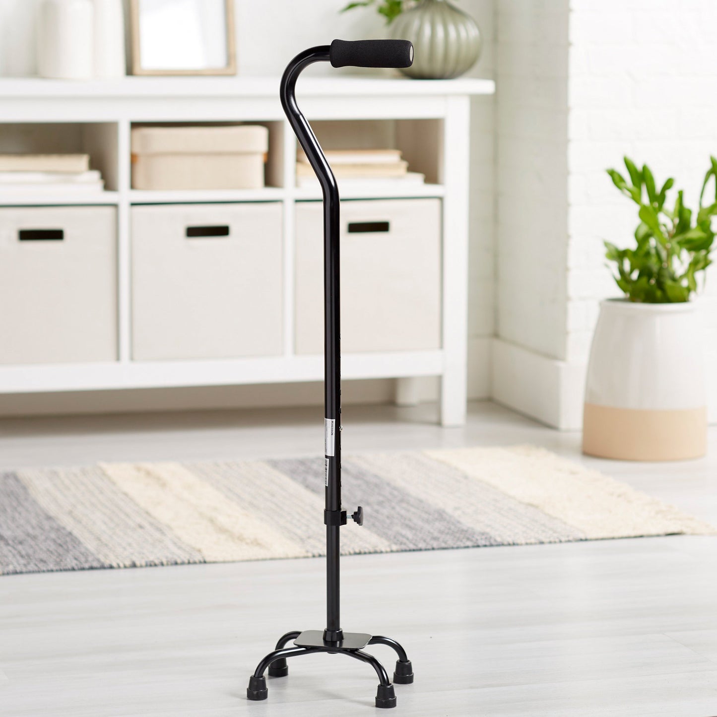 McKesson Small Base Quad Cane Steel 30 to 39 Inch Height Black (1065220_CS)
