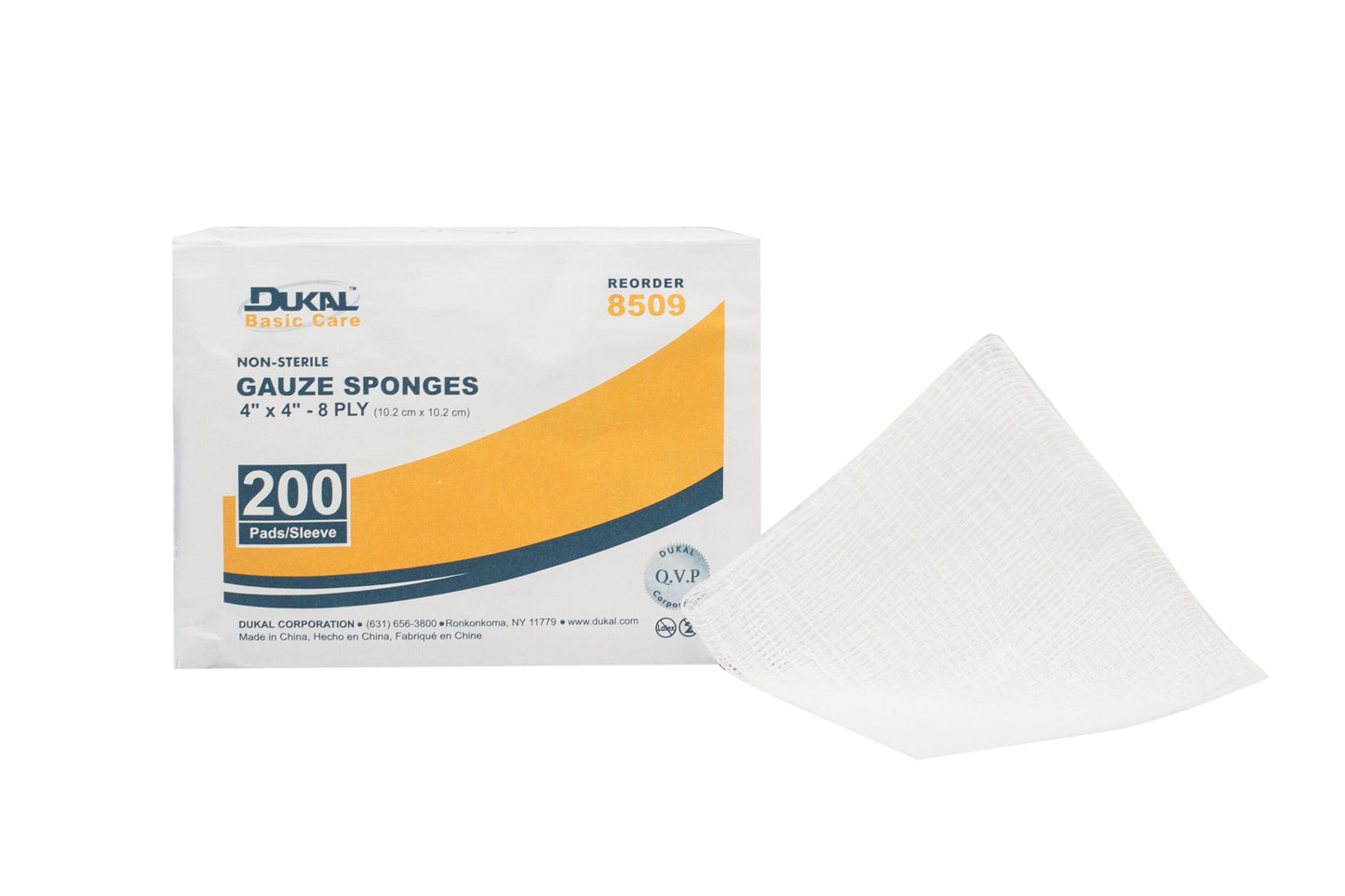 Basic Care Gauze Sponge 4 X 4 Inch 8-Ply NonSterile 200 per Pack (919336_CS)
