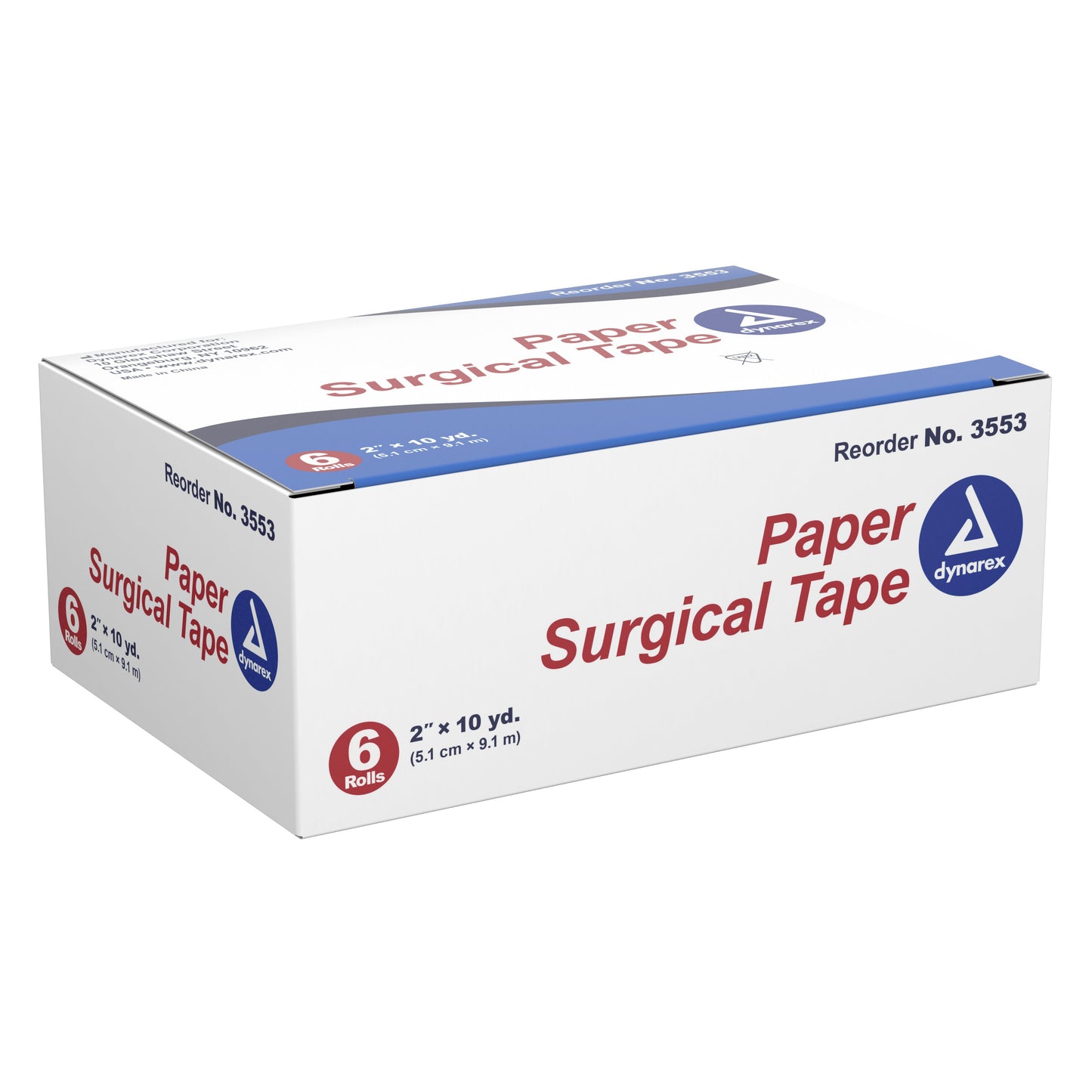 Dynarex® Medical Tape White 2 Inch X 10 Yard Paper NonSterile (720400_BX)