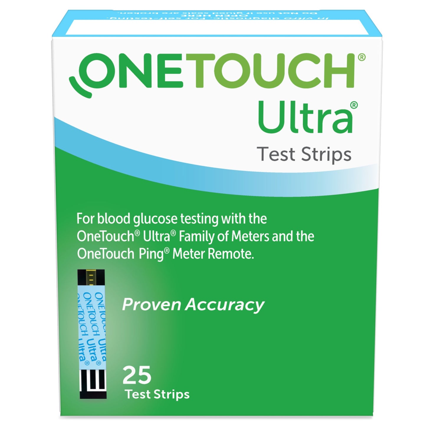 OneTouch® Ultra® 2 Blood Glucose Test Strips 25 Strips per Pack (526621_BX)