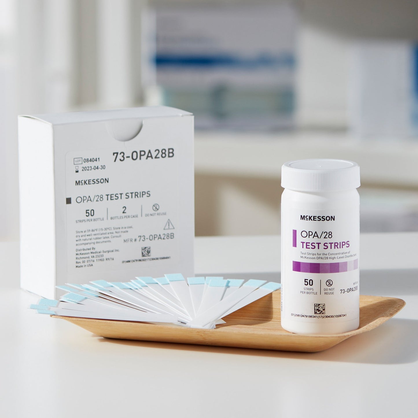 McKesson OPA/28 OPA Concentration Indicator Pad 50 Test Strips Bottle Single Use (852218_CS)