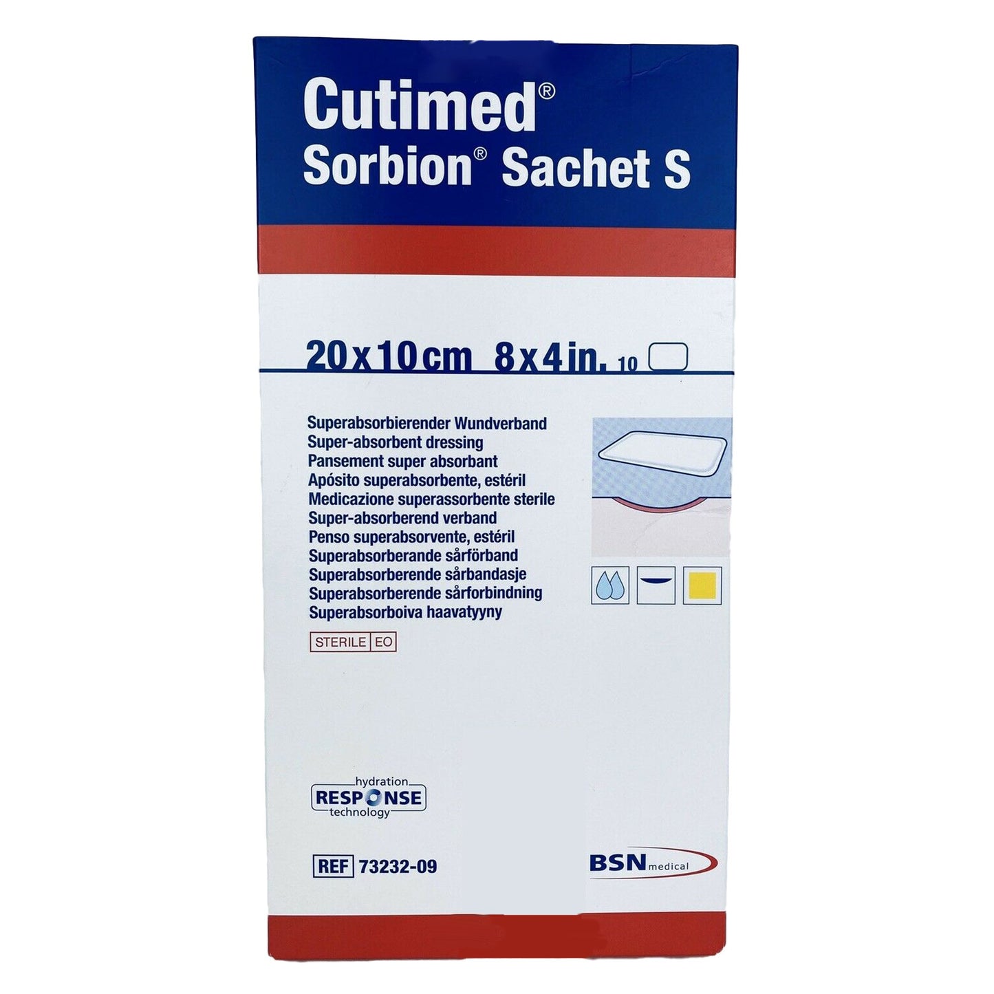 Cutimed® Sorbion® Sachet S Gelling Fiber Wound Dressing 4 X 8 Inch Rectangle Sterile (1108694_EA)