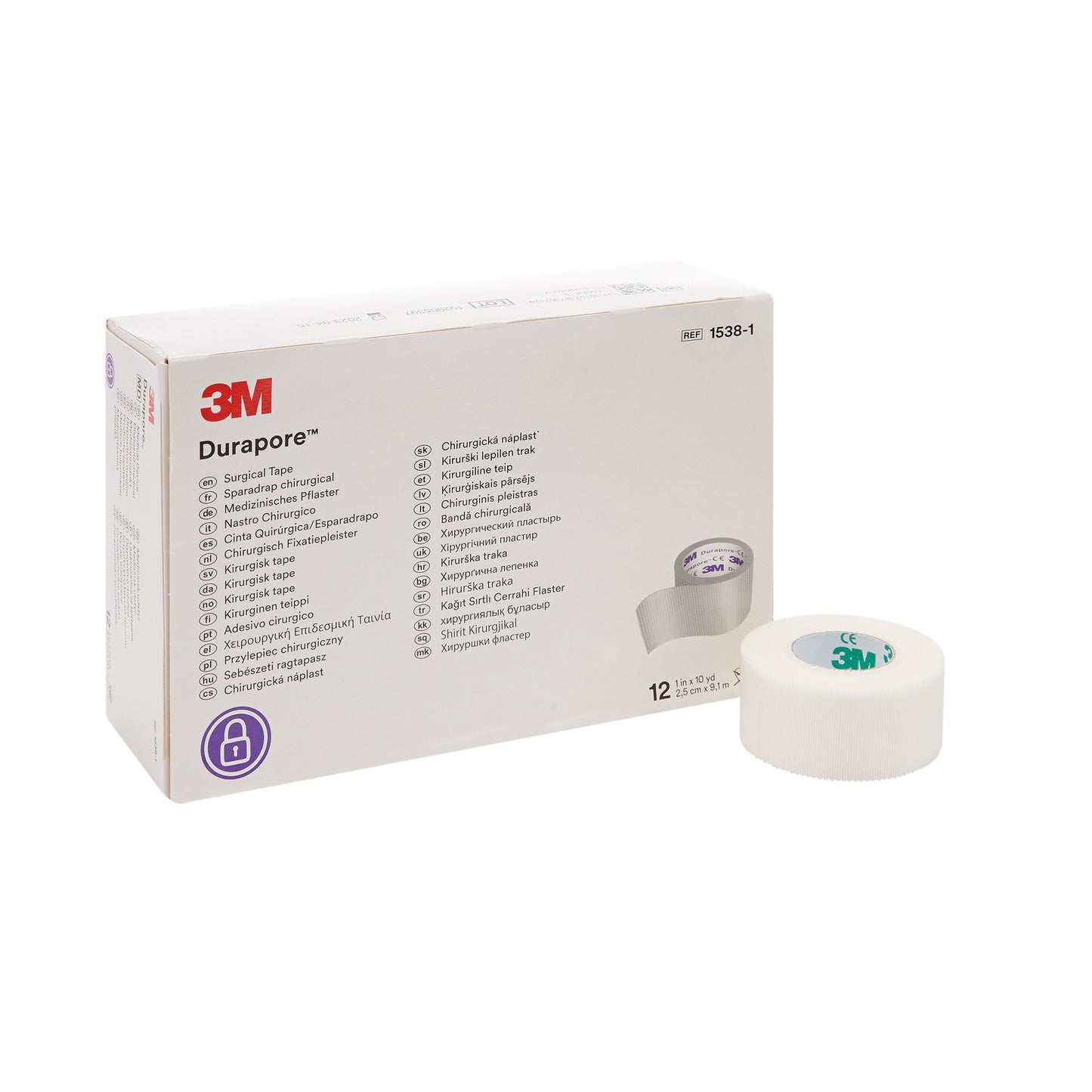 3M™ Durapore™ Medical Tape White 1 Inch X 10 Yard Silk-Like Cloth NonSterile (5775_CS)