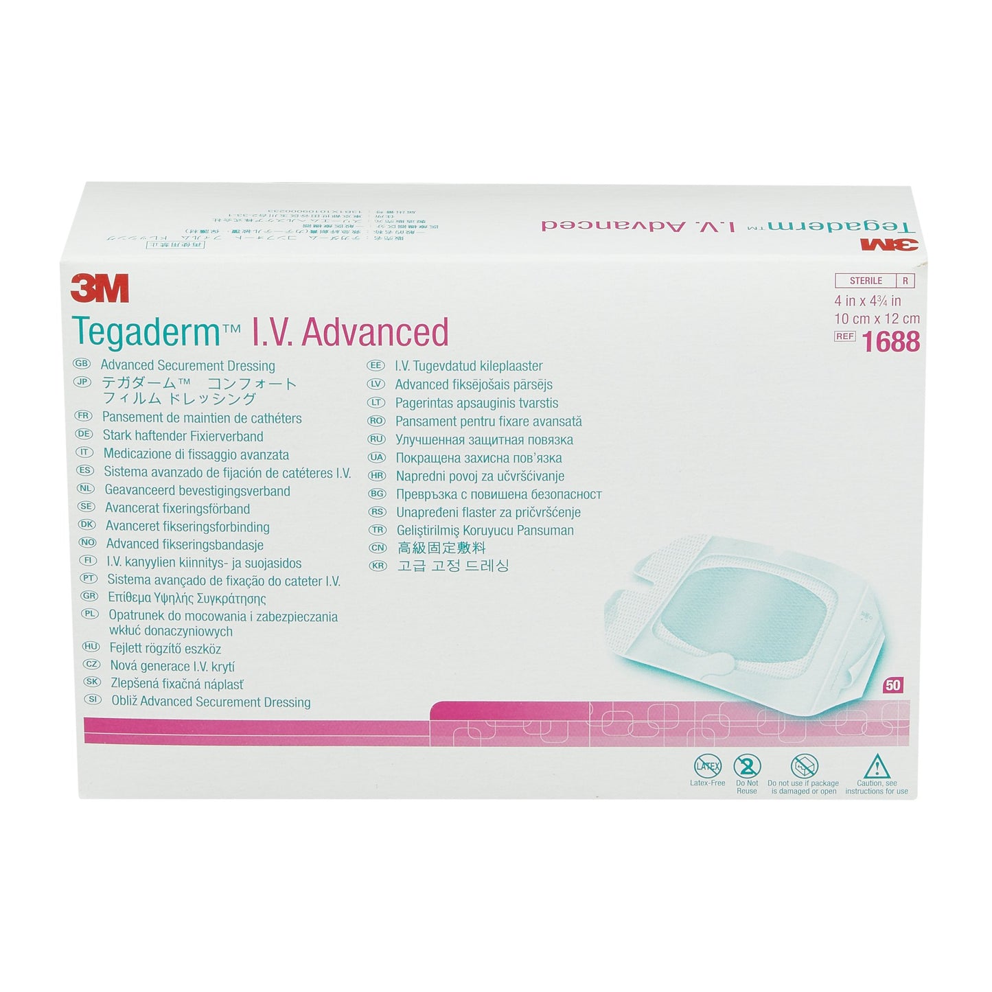 3M™ Tegaderm™ I.V. Dressing Film 4 X 4-3/4 Inch Sterile (764489_CS)