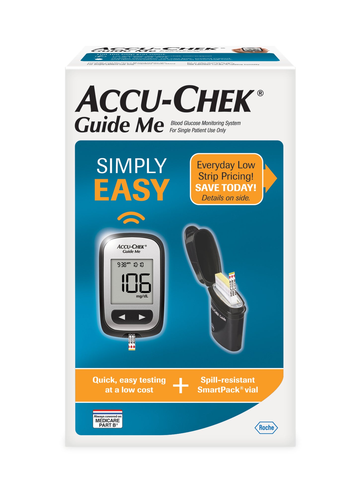 Accu-Chek® Blood Glucose Meter 5 Second Results No Coding Required (1148718_CS)