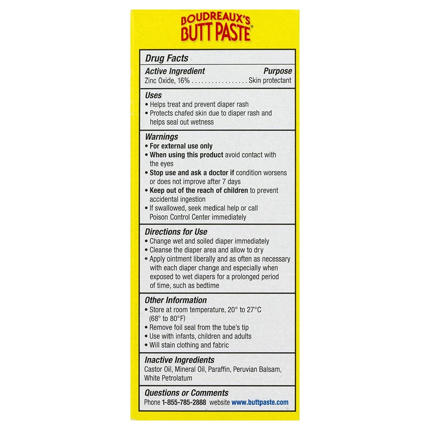 Boudreaux's Butt Paste® Diaper Rash Treatment 2 oz. Tube Scented Cream (785320_EA)