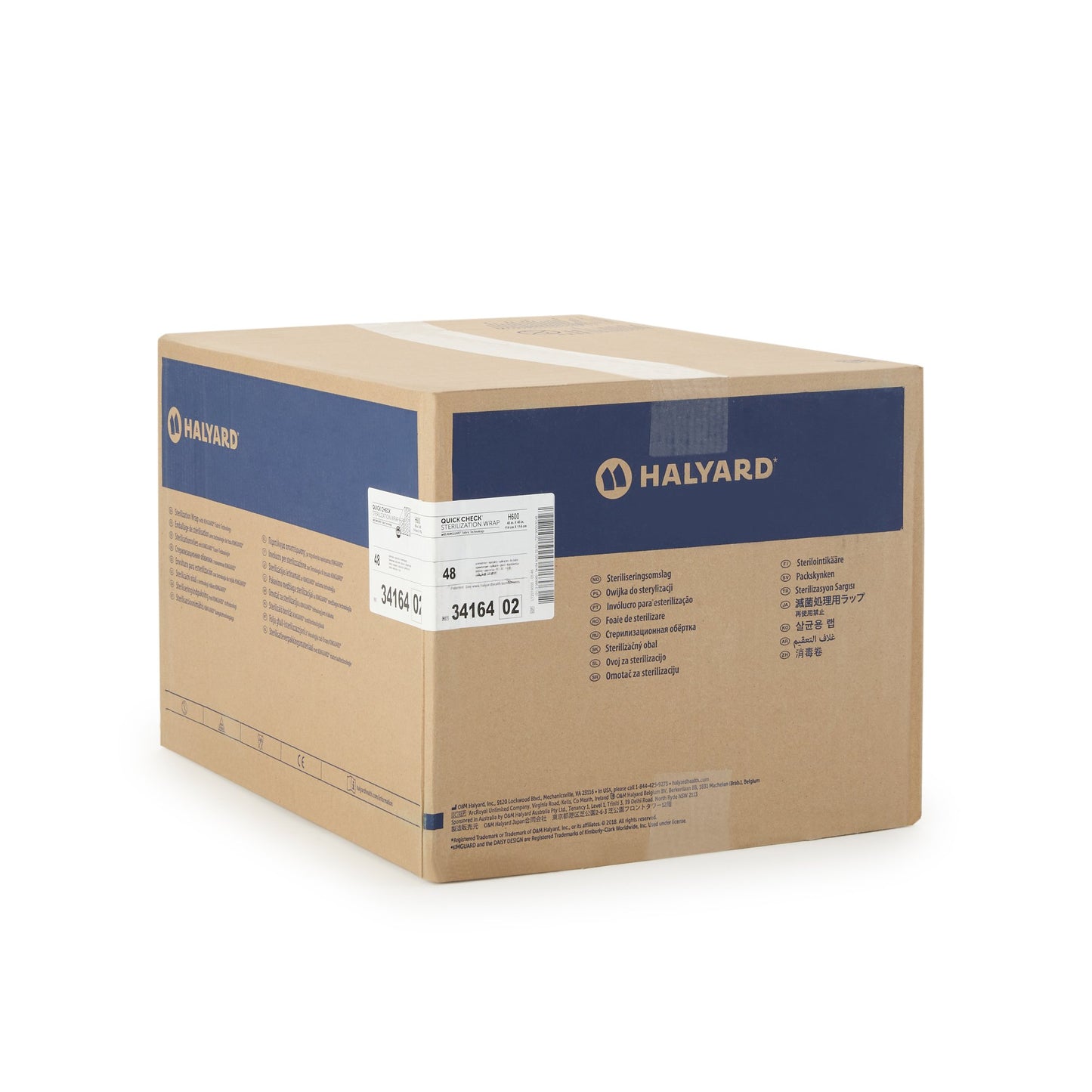 QUICK CHECK* H600 Sterilization Wrap White / Blue 45 X 45 Inch Dual Layer SMS Polypropylene Steam / EO Gas / Hydrogen Peroxide (810876_PK)