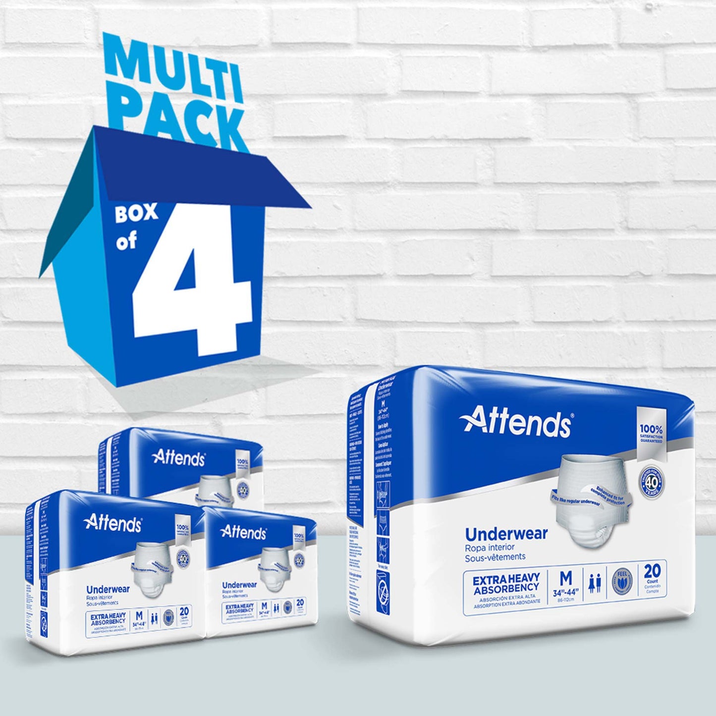 Attends® Care Unisex Adult Absorbent Underwear Pull On with Tear Away Seams Medium Disposable Heavy Absorbency (771656_BG)