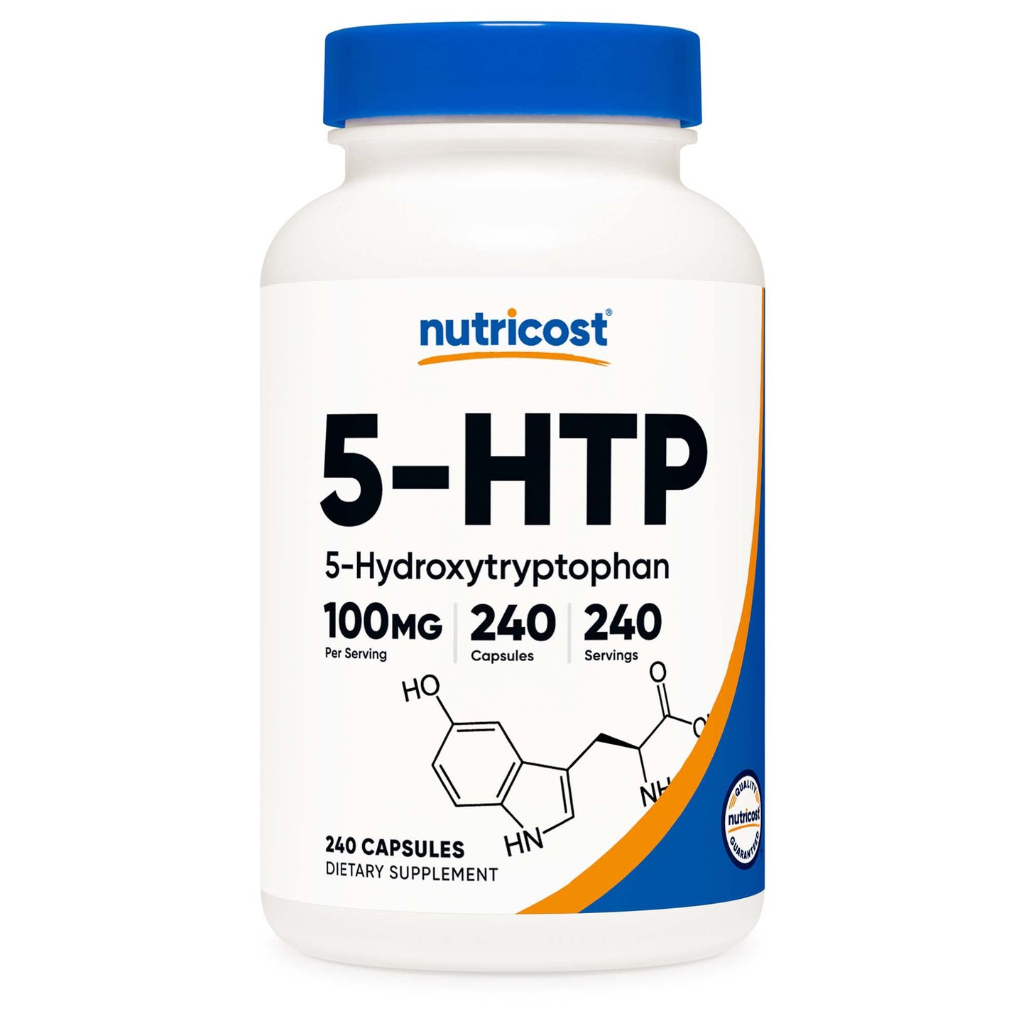 nutricost® 5-HTP Dietary Supplement 5-Hydroxytrptophan 100 mg Strength Capsule 240 Per Bottle (1270260_BT)