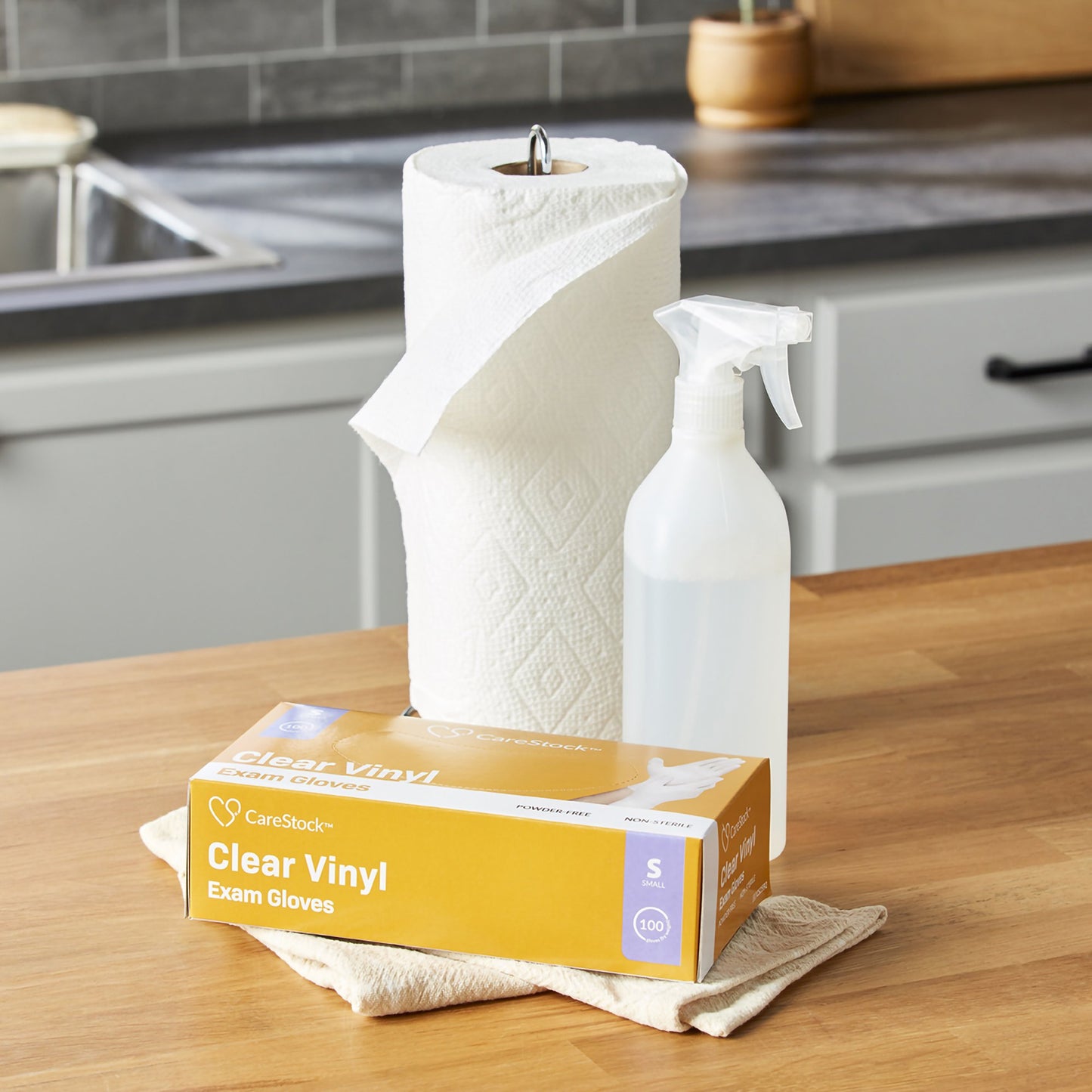 CareStock™ Exam Glove Small NonSterile Vinyl Standard Cuff Length Smooth Clear Not Rated (1230907_CS)