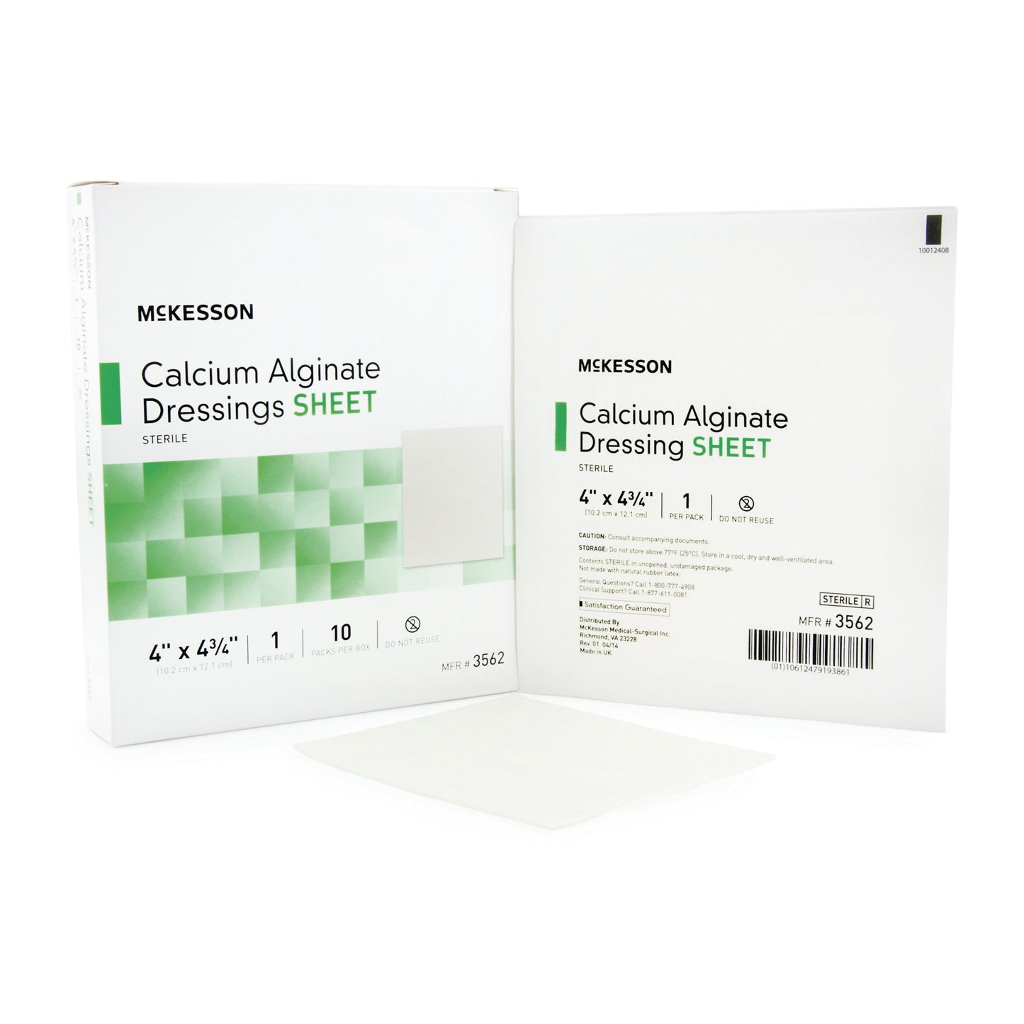 McKesson Alginate Dressing 4 X 4-3/4 Inch Rectangle (883265_BX)