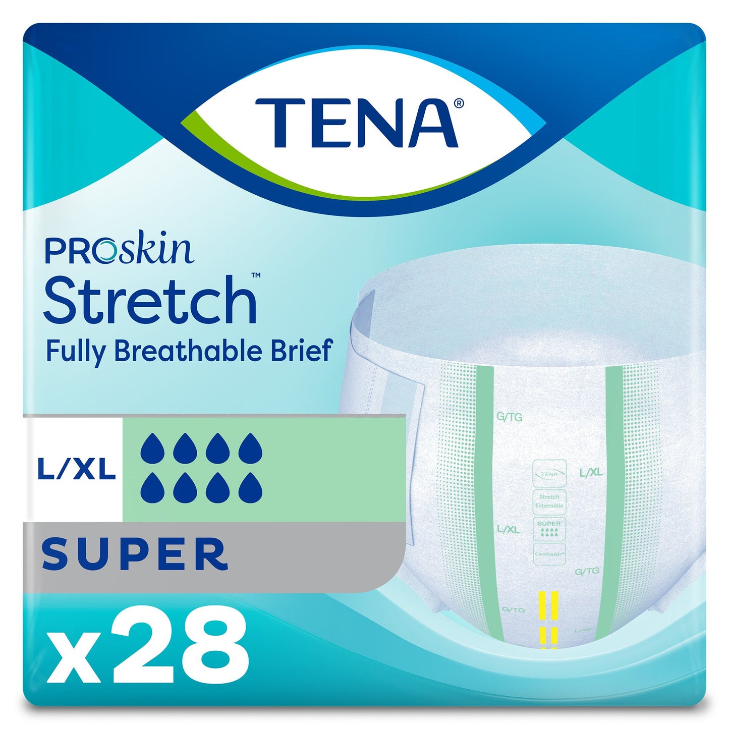 TENA ProSkin Stretch™ Super Unisex Adult Incontinence Brief Large / X-Large Disposable Heavy Absorbency (670605_CS)