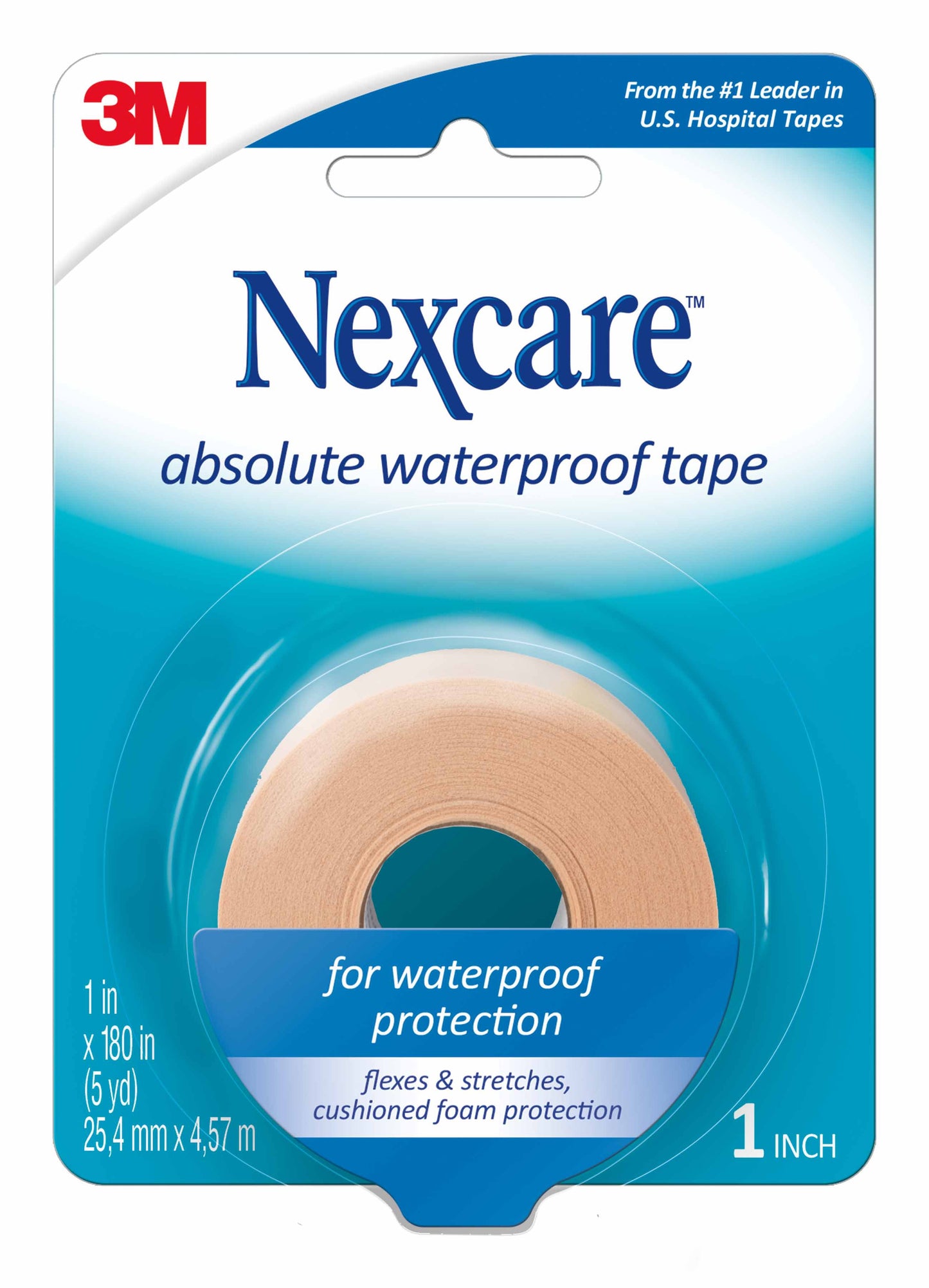 Nexcare™ Absolute Waterproof Medical Tape Tan 1 Inch X 5 Yard Foam NonSterile (1126415_BG)
