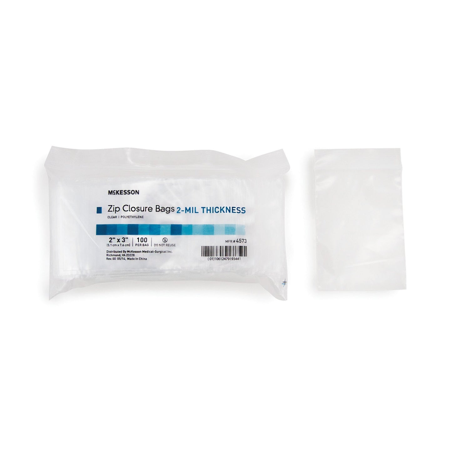McKesson Reclosable Bag 2 X 3 Inch Polyethylene Clear Zipper Closure (957782_BG)