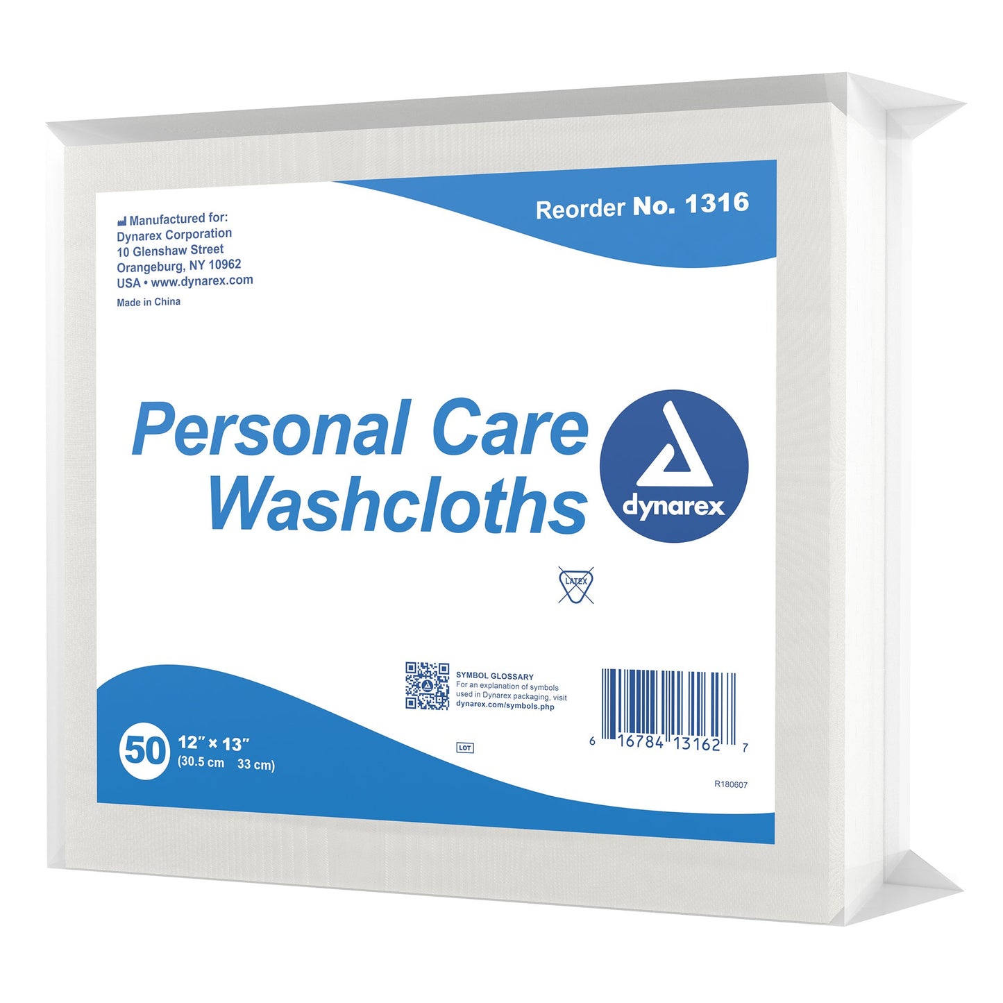 Dynarex® Washcloth 12 X 13 Inch White Disposable (826636_CS)