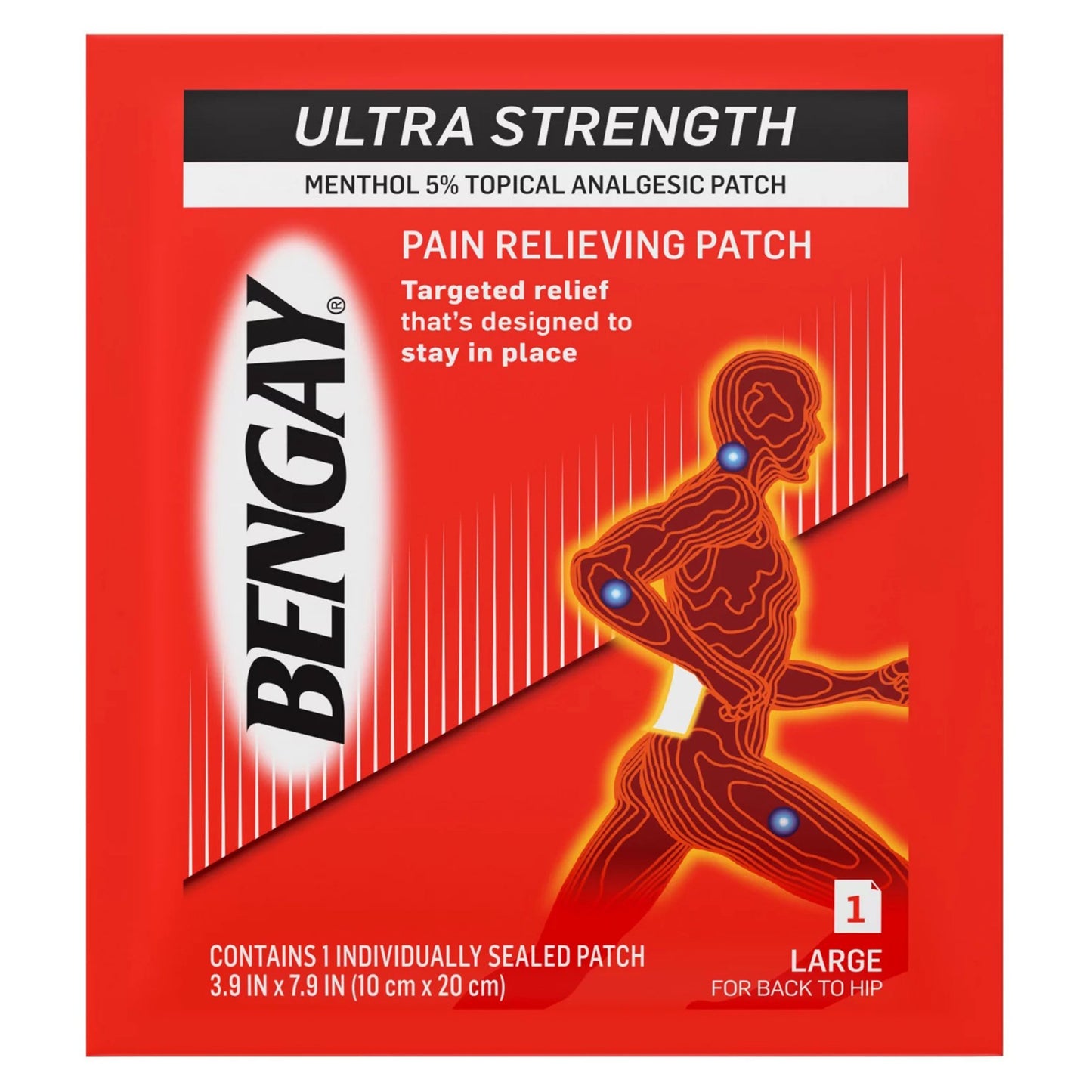 Bengay® Ultra Strength Topical Pain Relief 5% Strength Menthol Patch 4 per Box (701520_CS)