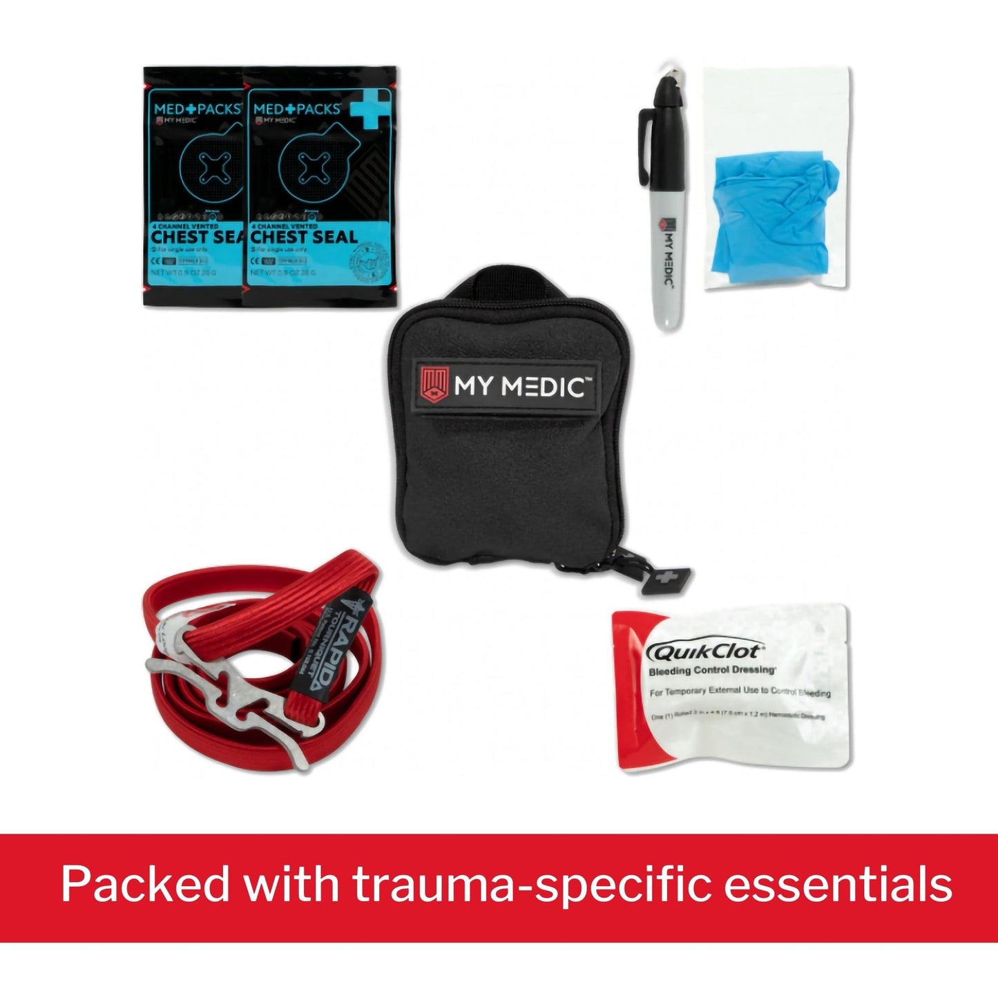 My Medic™ Everyday Carry First Aid Kit Black Rubber Case (1207731_EA)