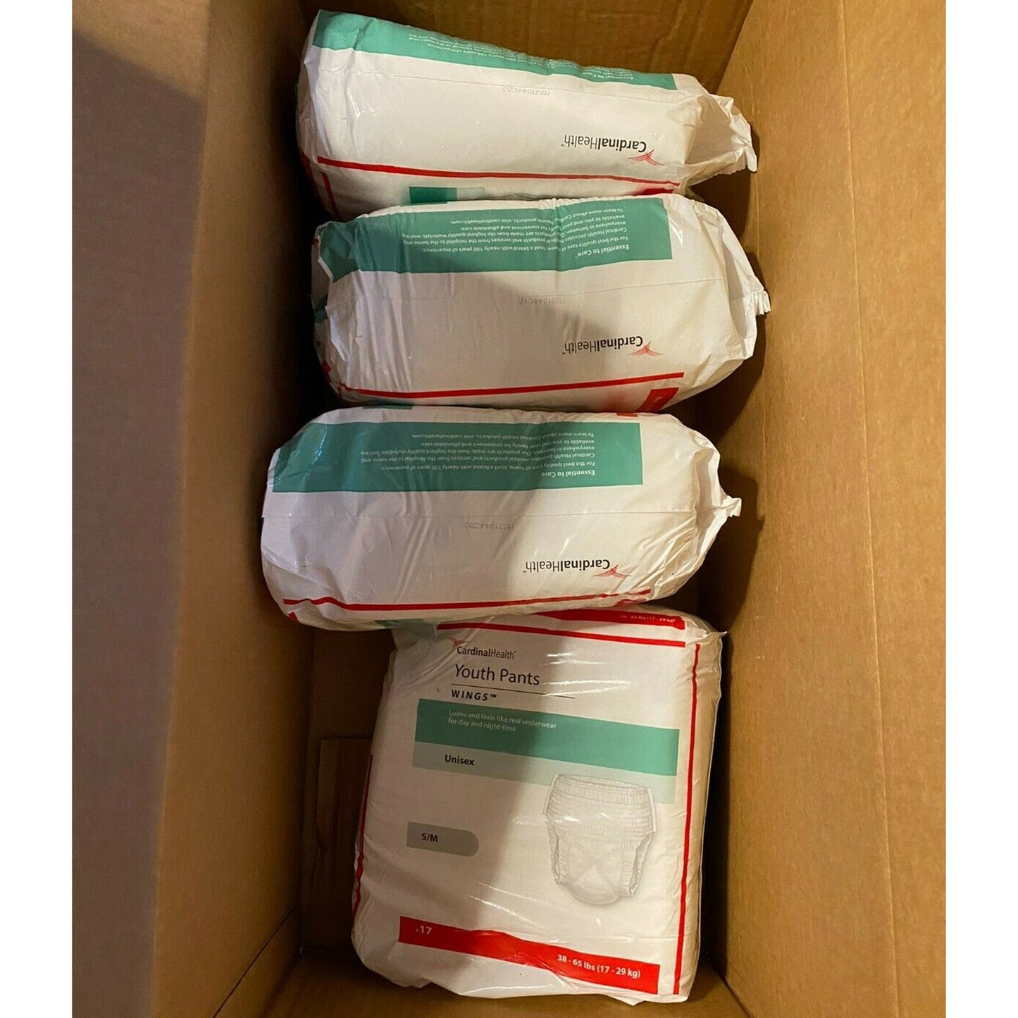 Cardinal Health™ Wings™ Unisex Youth Absorbent Underwear Pull On with Tear Away Seams Small / Medium Disposable Heavy Absorbency (724711_BG)