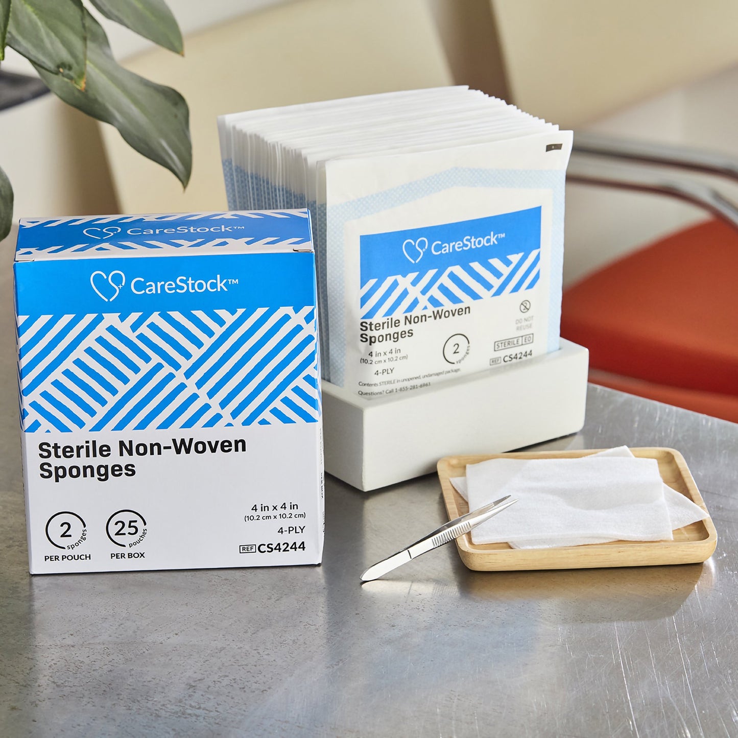 CareStock™ Gauze Sponge 4 X 4 Inch 4-Ply Sterile 2 per Pack (1242210_CS)