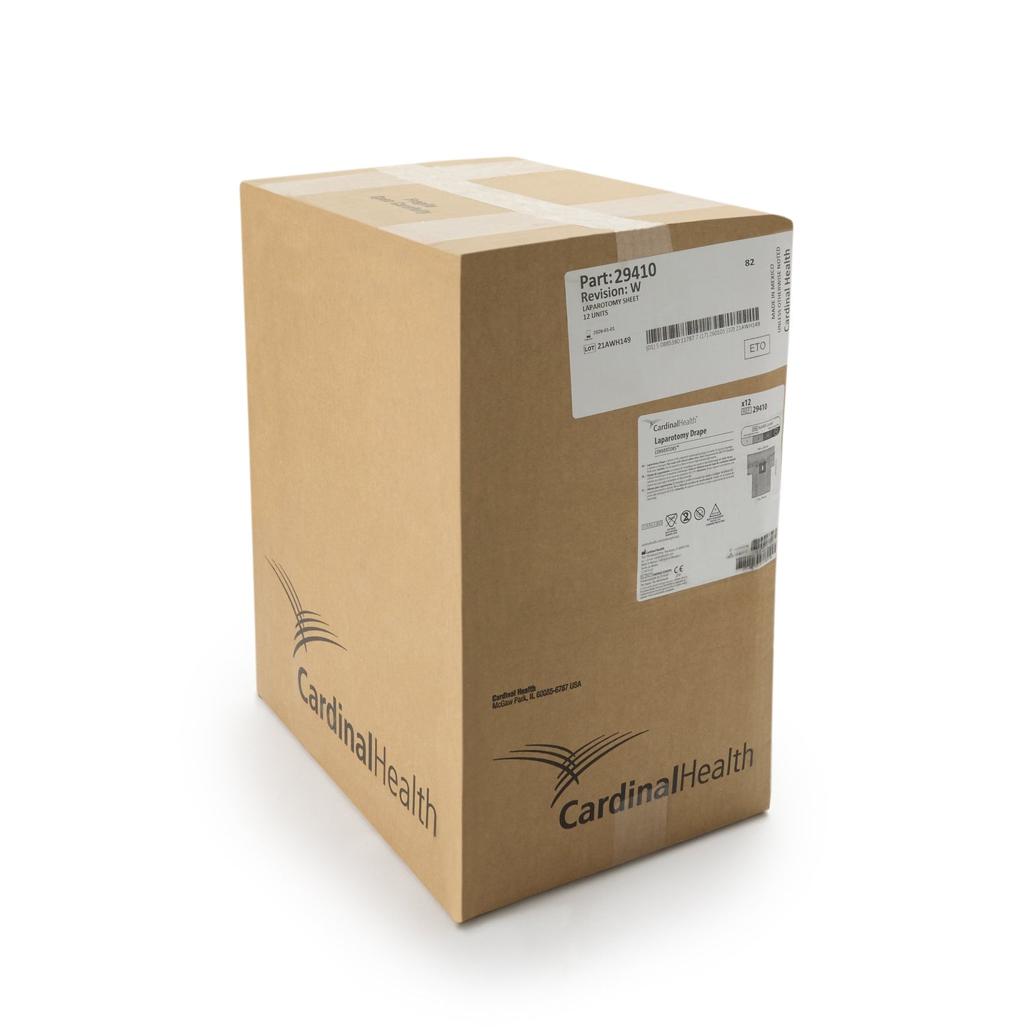 Cardinal Abdominal Drape Laparotomy Drape 100 W X 77 W X 122 L Inch Sterile (269532_CS)