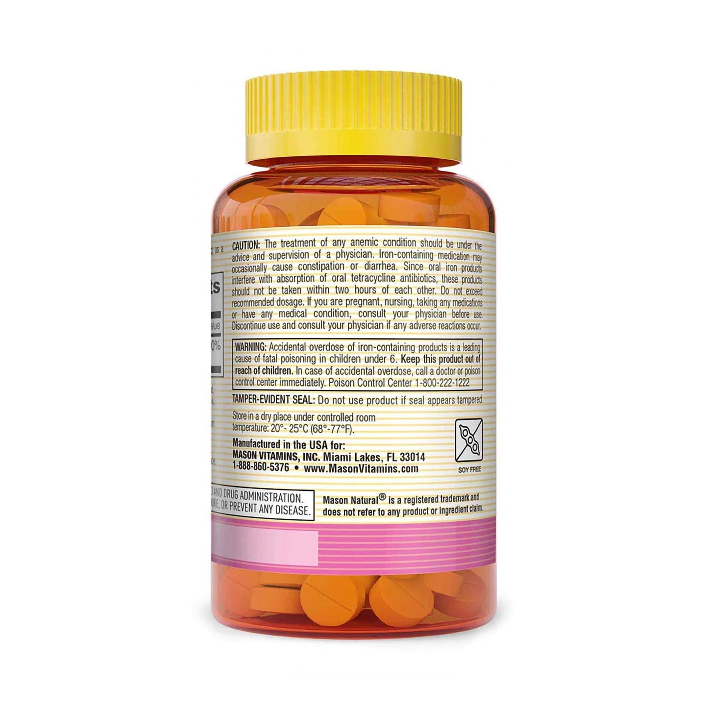 Mason Vitamins Mineral Supplement Iron 50 mg Strength Tablet 60 per Bottle (1123973_EA)