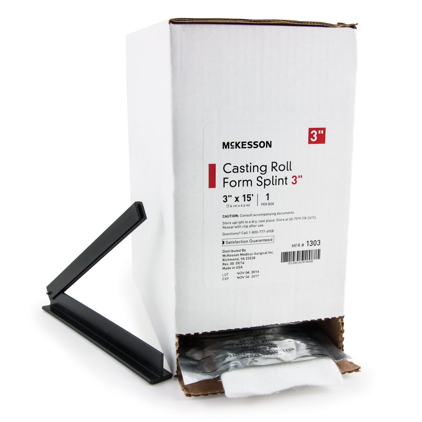 McKesson Padded Splint Roll 3 Inch X 15 Foot Fiberglass White (862507_CS)
