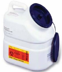 Recykleen™ Pharmaceutical Waste Container White Base 12 H X 10-1/2 W X 7-1/2 D Inch Vertical Entry 3 Gallon (500105_EA)