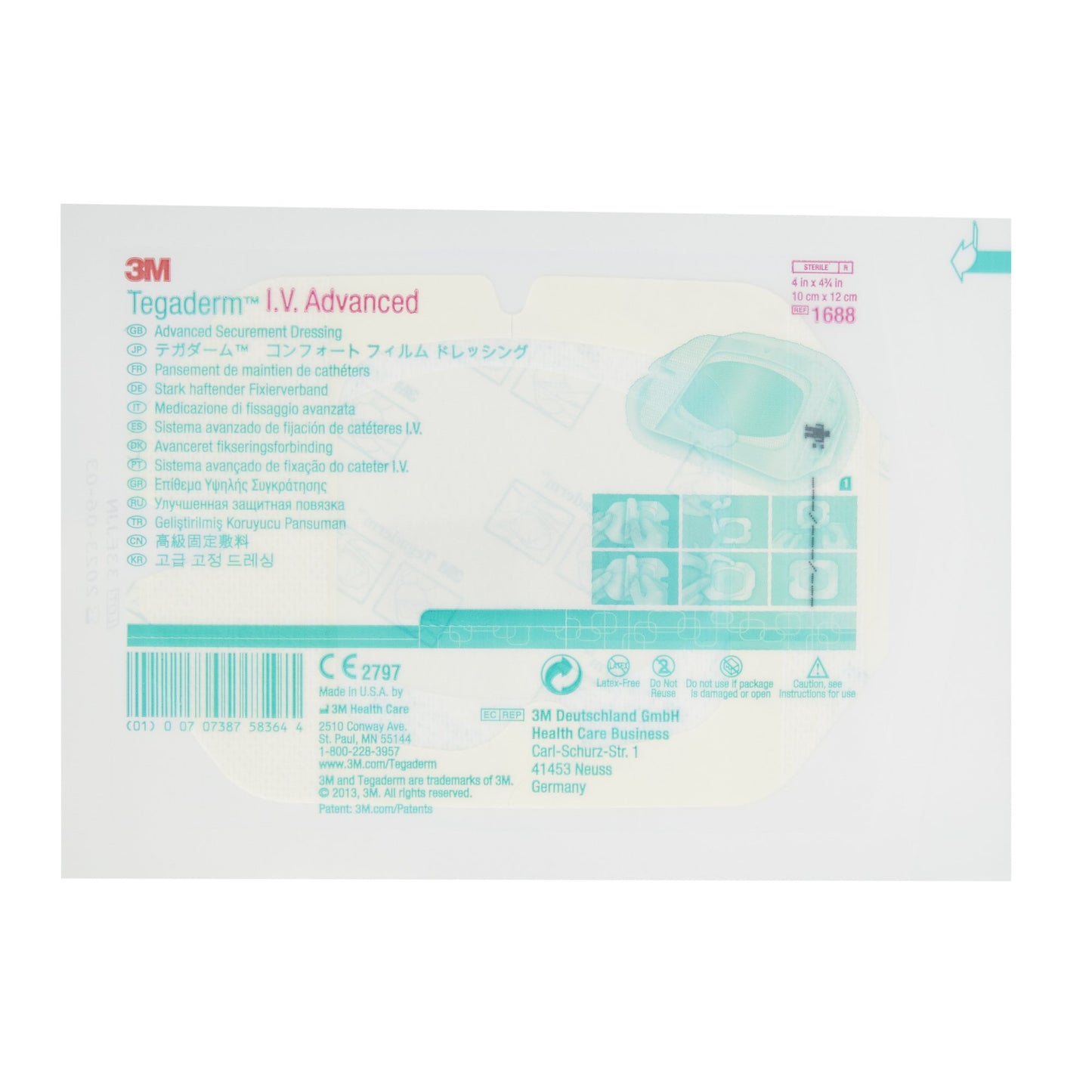 3M™ Tegaderm™ I.V. Dressing Film 4 X 4-3/4 Inch Sterile (764489_CS)