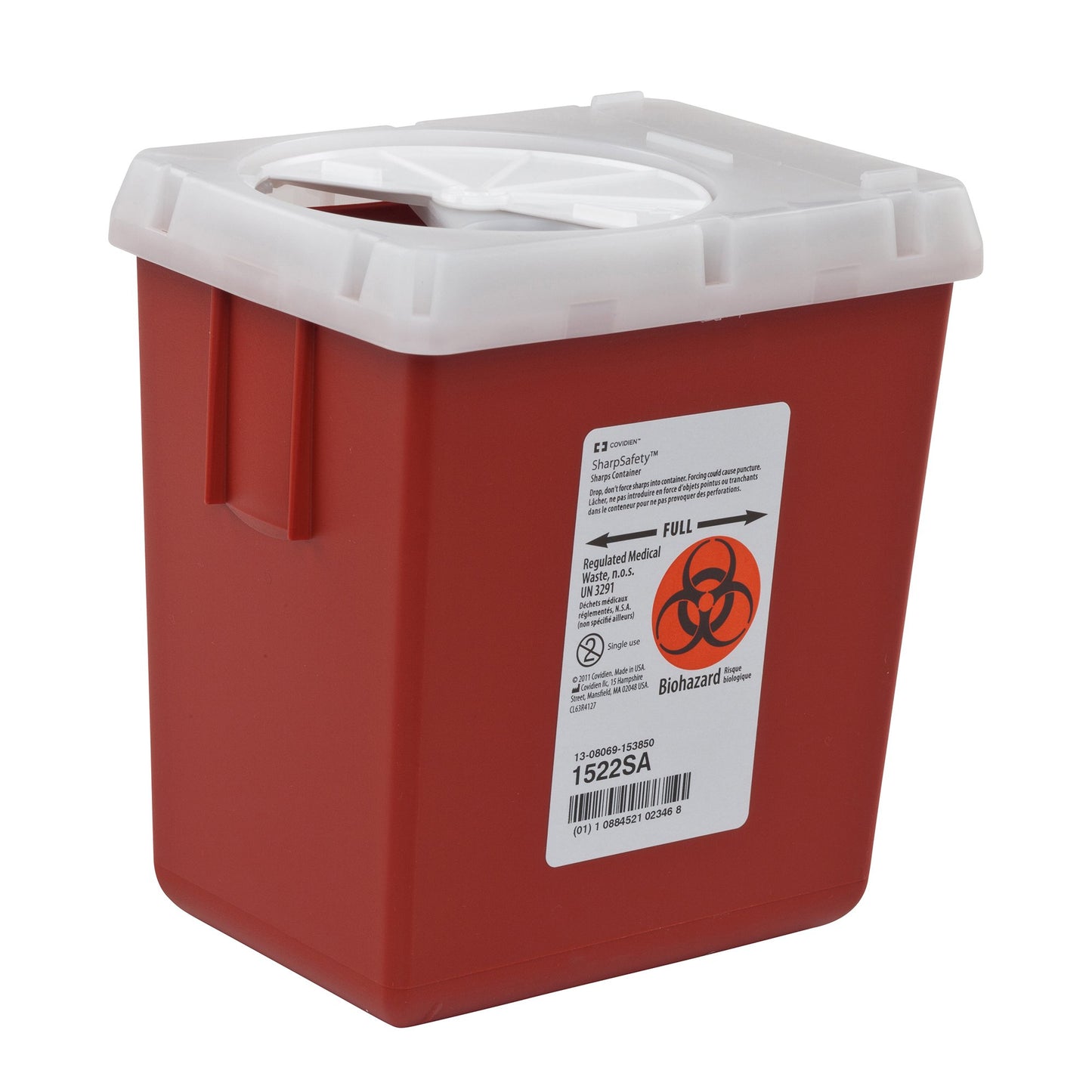 AutoDrop™ Sharps Container Red Base 7-1/4 H X 6-1/2 W X 4-1/2 D Inch Vertical Entry 0.55 Gallon (346911_CS)