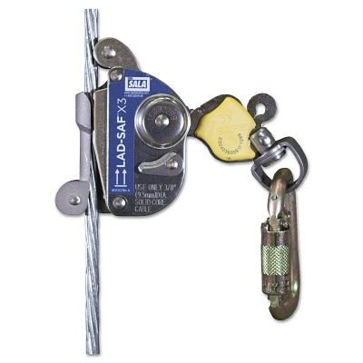 3M Lad-Saf™ X3 Detachable Cable Sleeve, Fits 3/8 in dia Cable, Dual-Independent Locking, 310 lb Load Cap (098-6160054)