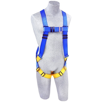 Capital Safety First Full Body Harnesses, Back D-Ring, Pass Thru Buckle Legs,Unvrsl,Blue/Yellow (098-AB17530)