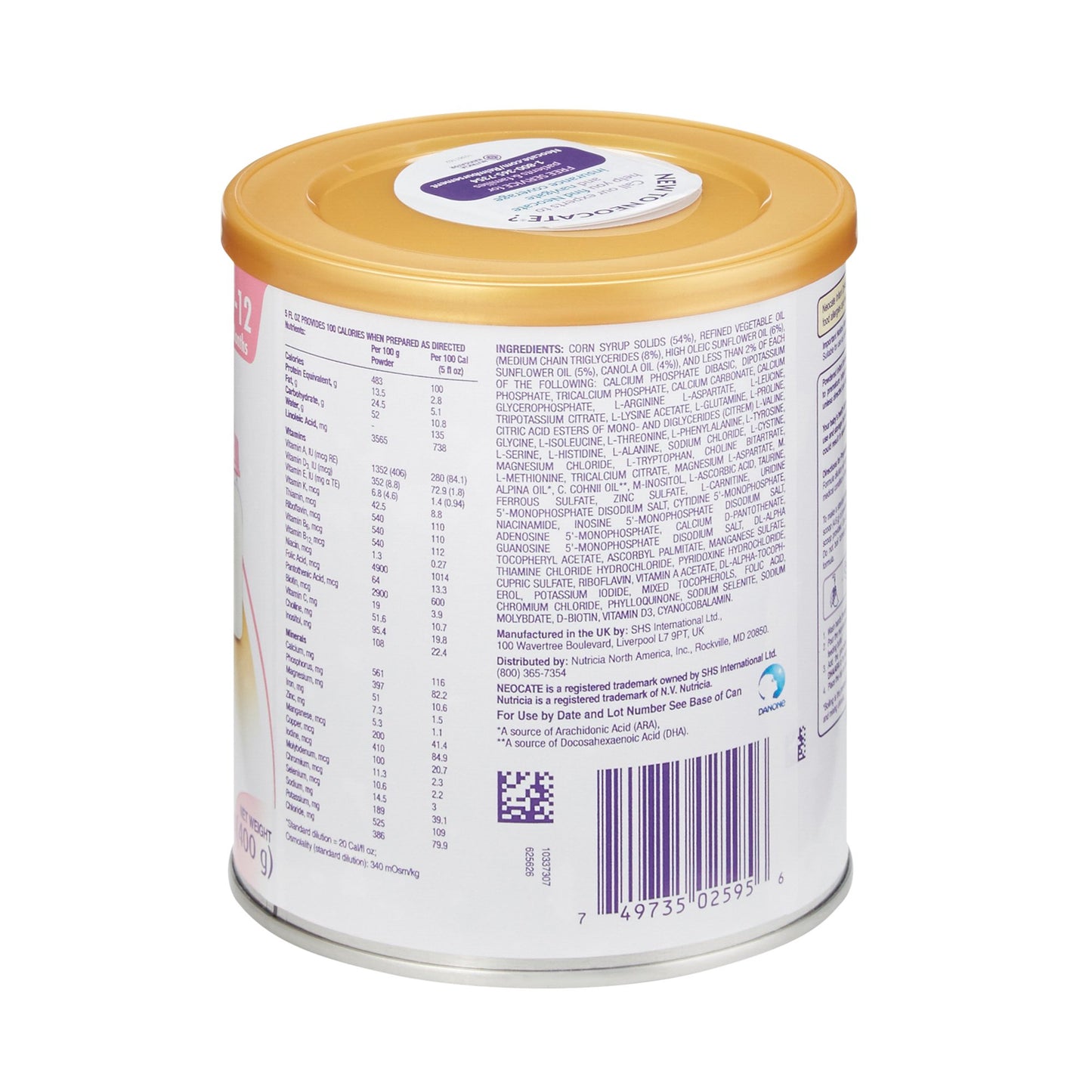 Neocate® DHA & ARA Infant Formula Unflavored 14.1 oz. Can Powder Food Allergies (572151_CS)