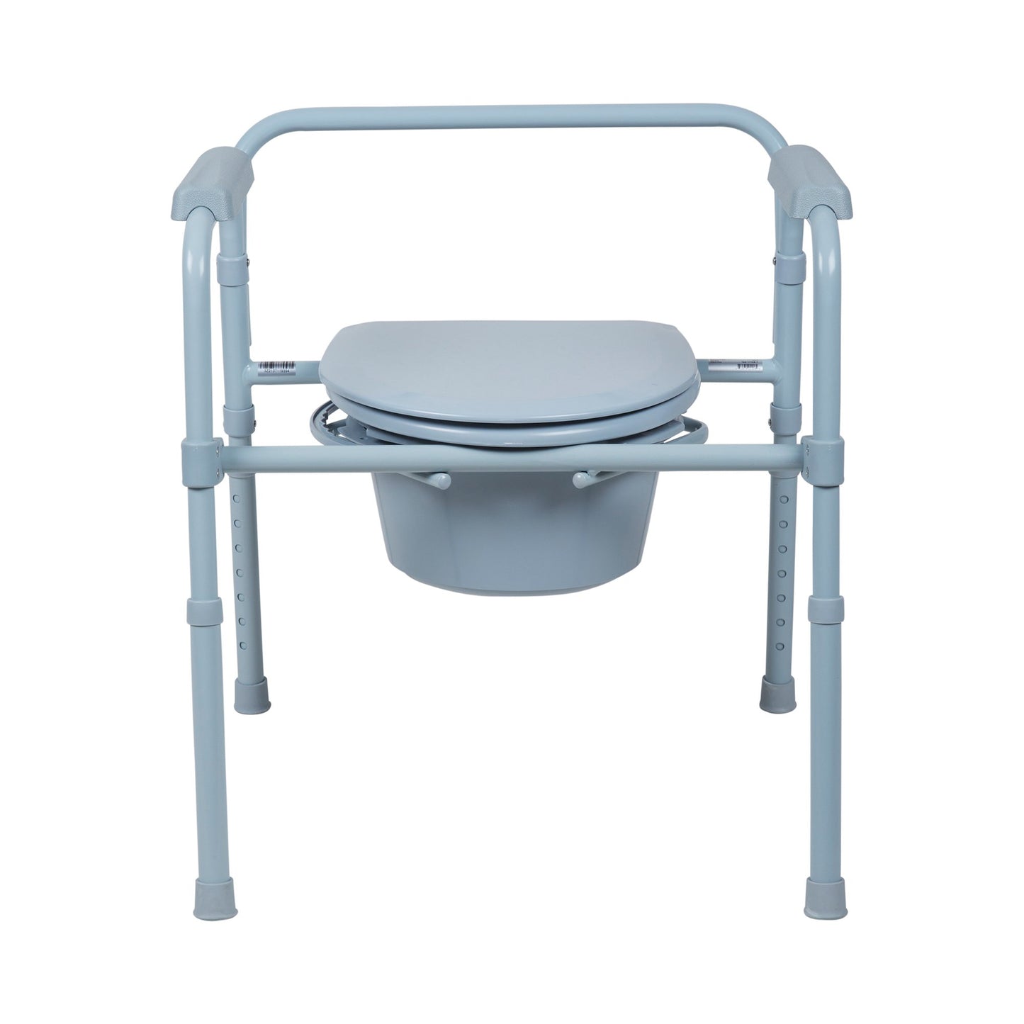 McKesson 3-in-1 Commode Chair Fixed Arms Steel Frame Back Bar 13-1/2 Inch Seat Width 350 lbs. Weight Capacity (1065228_EA)