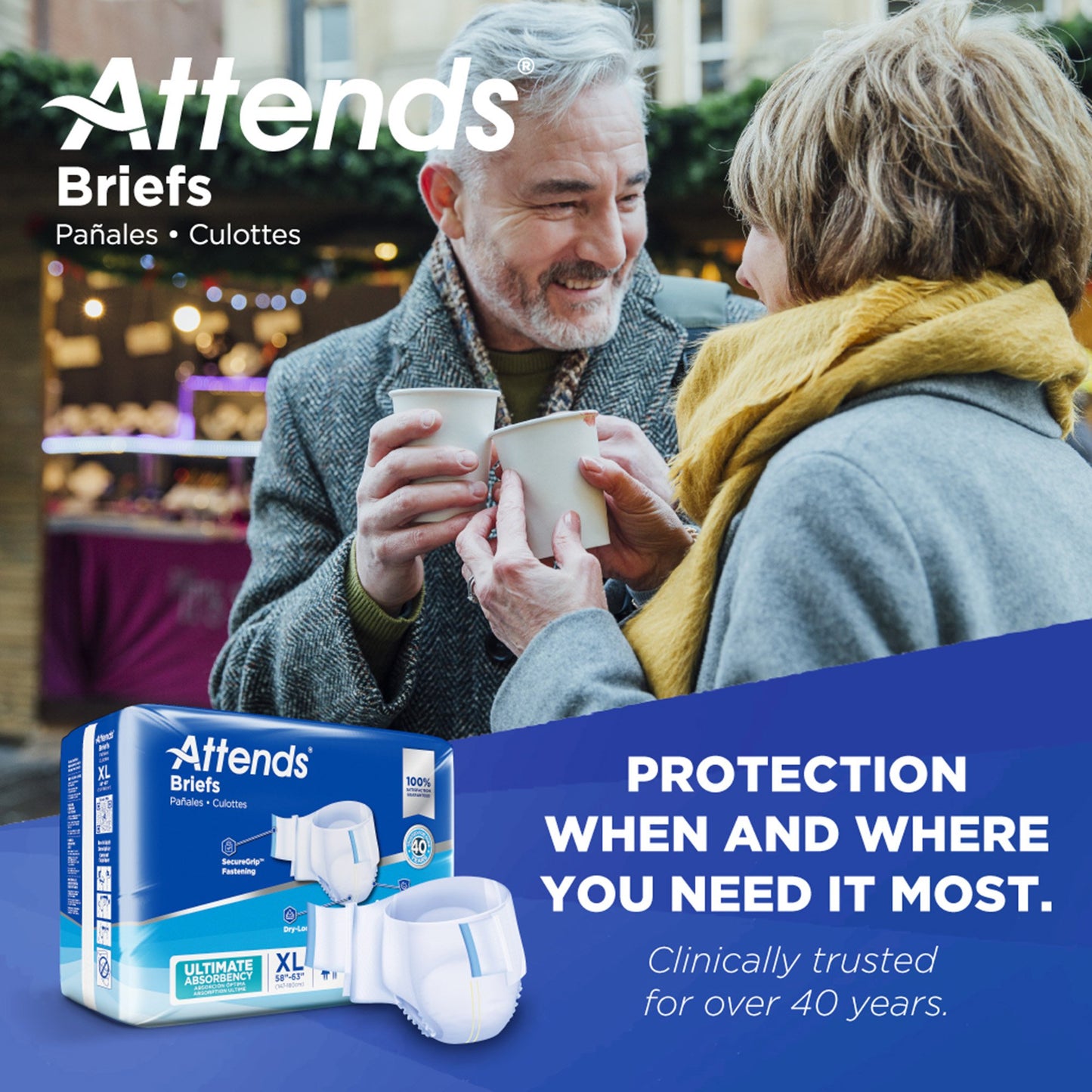 Attends® Advanced Unisex Adult Incontinence Brief X-Large Disposable Heavy Absorbency (950226_CS)