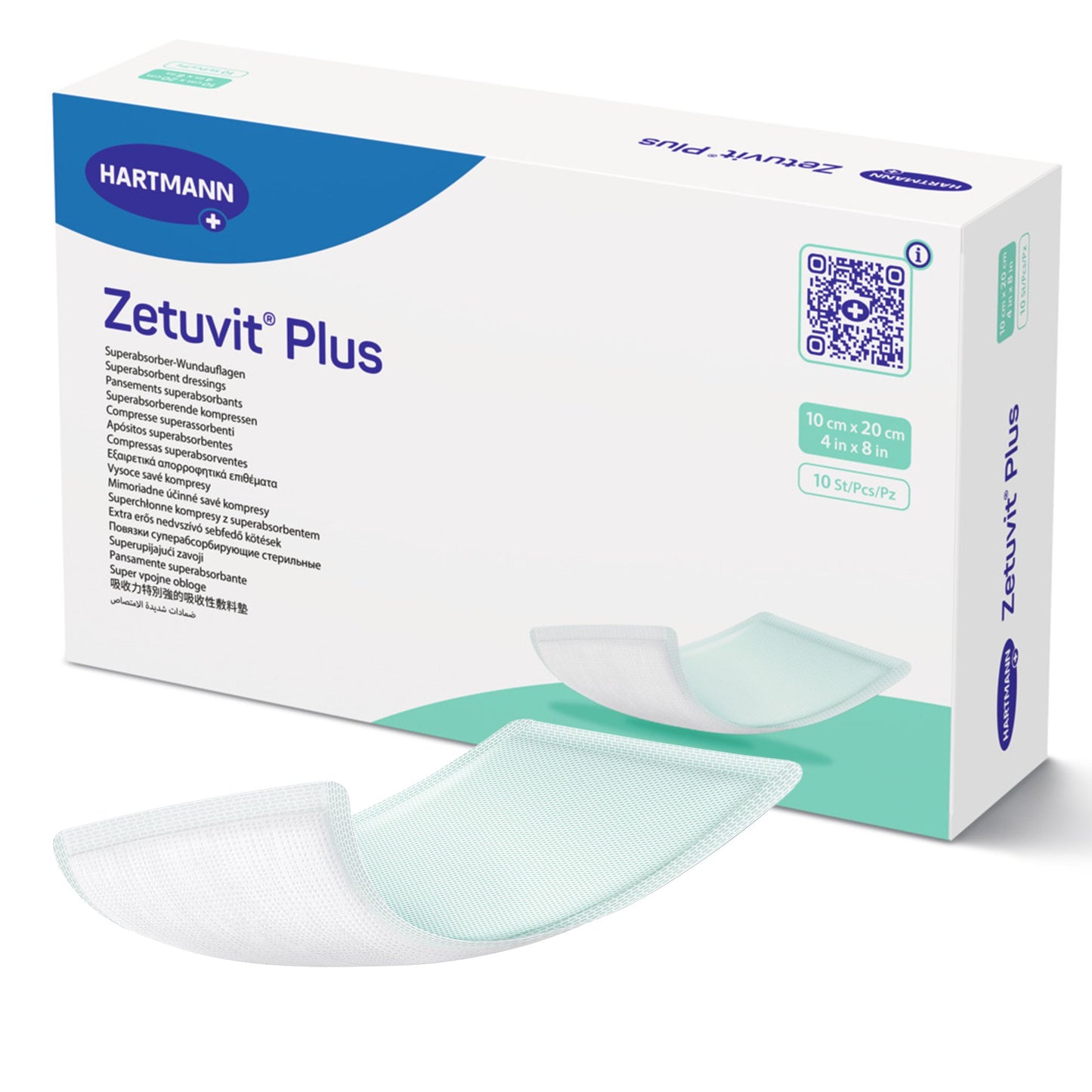 Zetuvit® Plus Super Absorbent Dressing Without Adhesive 4 X 8 Inch Rectangle (1161229_EA)