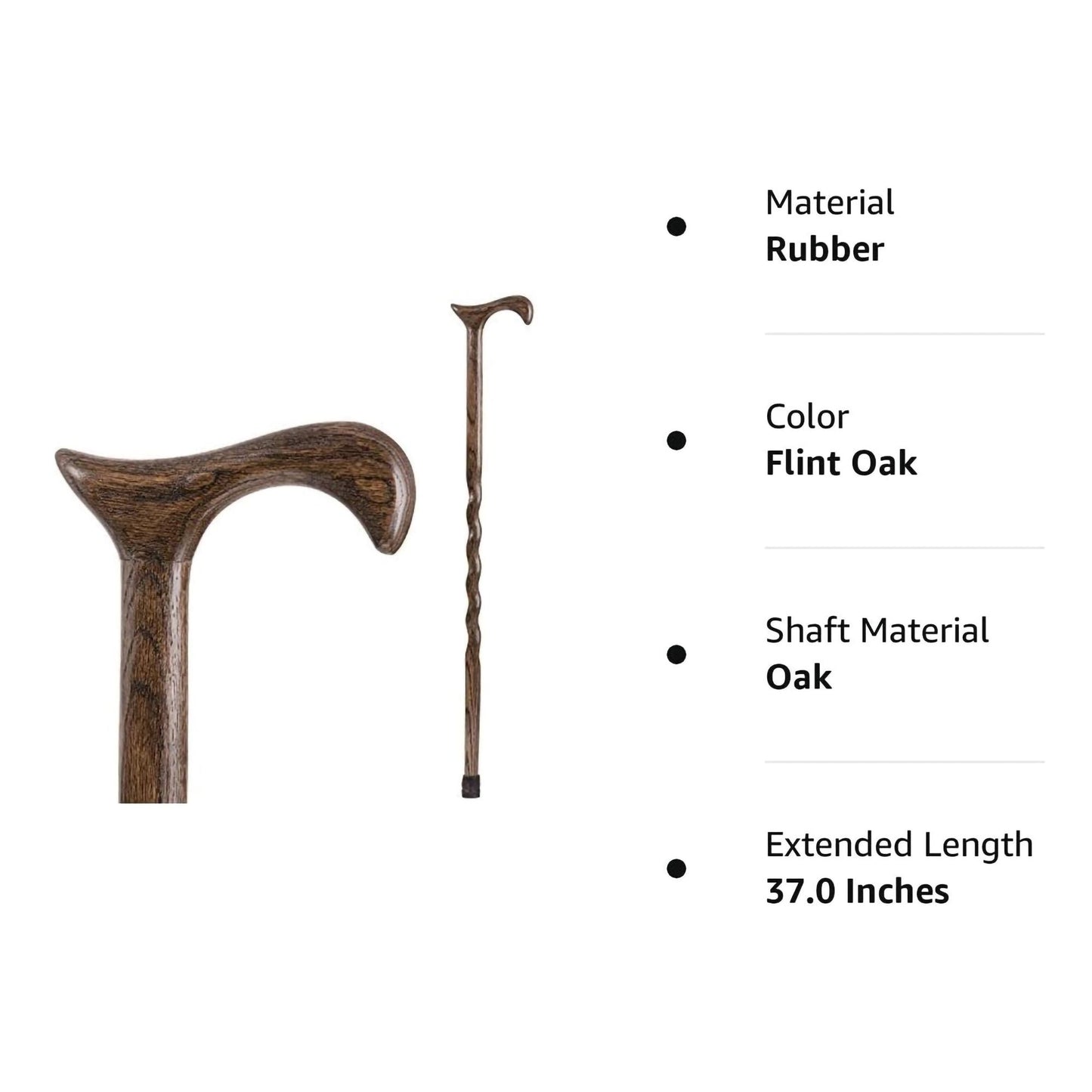 Brazos™ Twisted T-Handle Cane Wood 37 Inch Height Wood Grain (1229012_EA)
