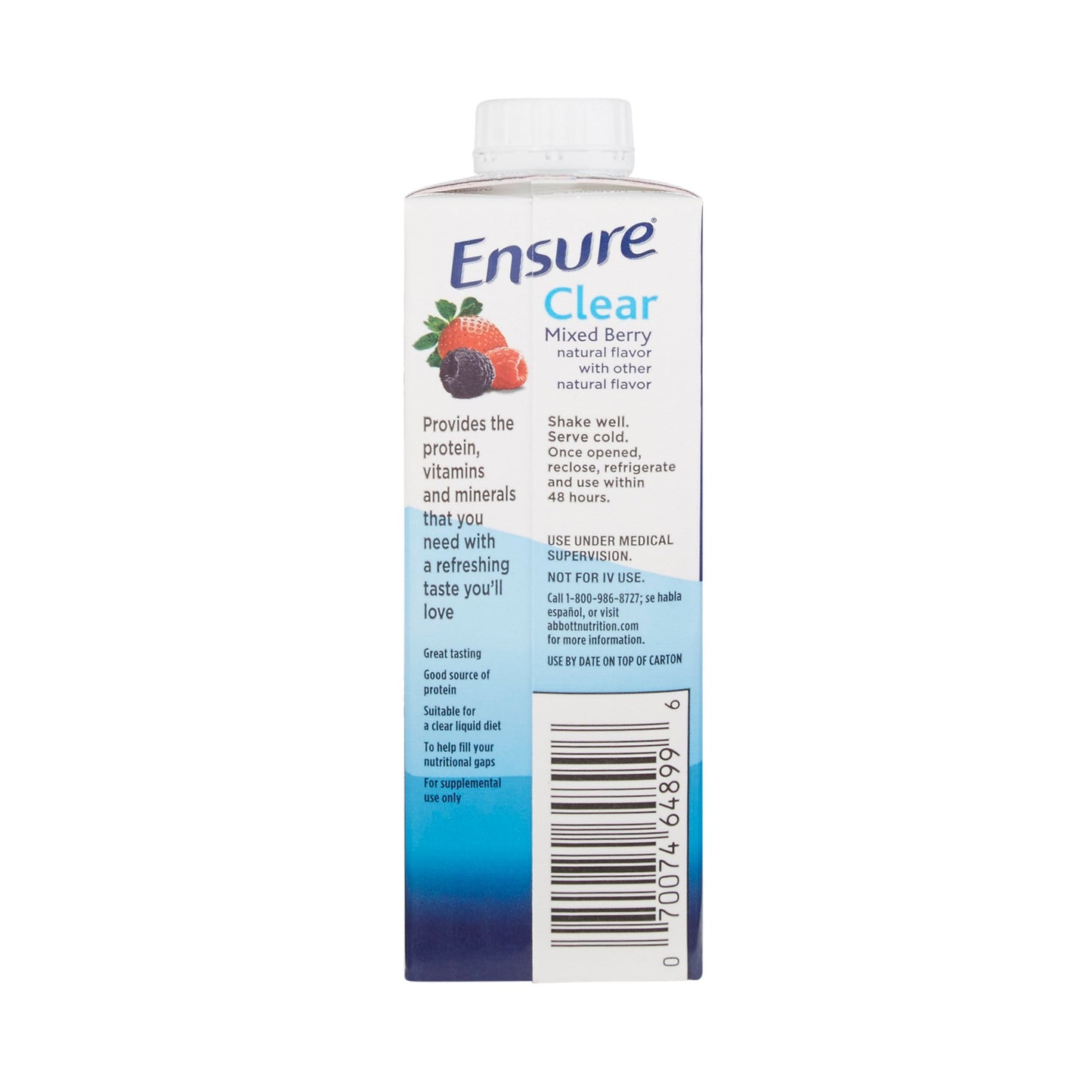 Ensure® Clear Therapeutic Nutrition Oral Supplement Mixed Berry Flavor Liquid 8 oz. Reclosable Carton (1048228_EA)