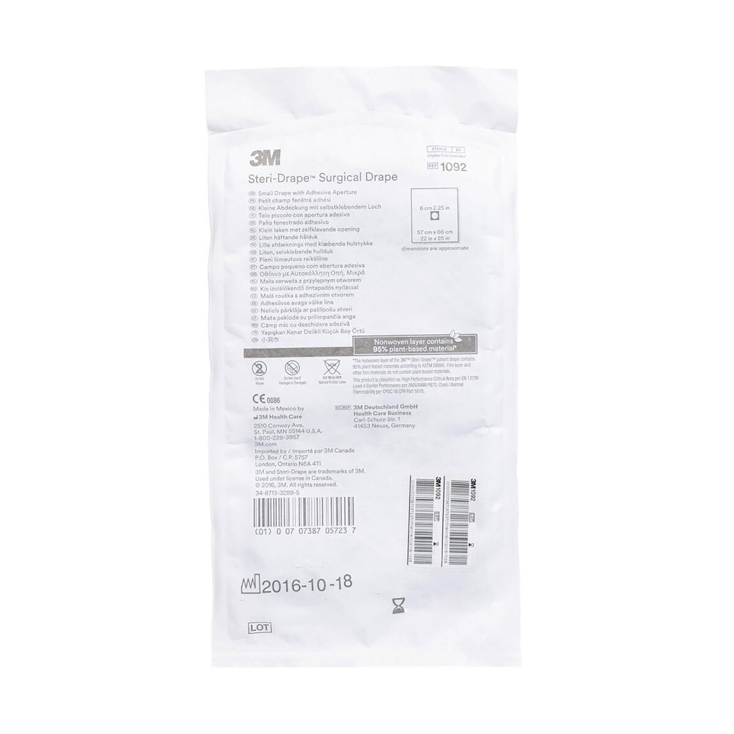 3M™ Steri-Drape™ Surgical Drape Small Drape with Aperture 22 W X 25 L Inch Sterile (5727_CS)